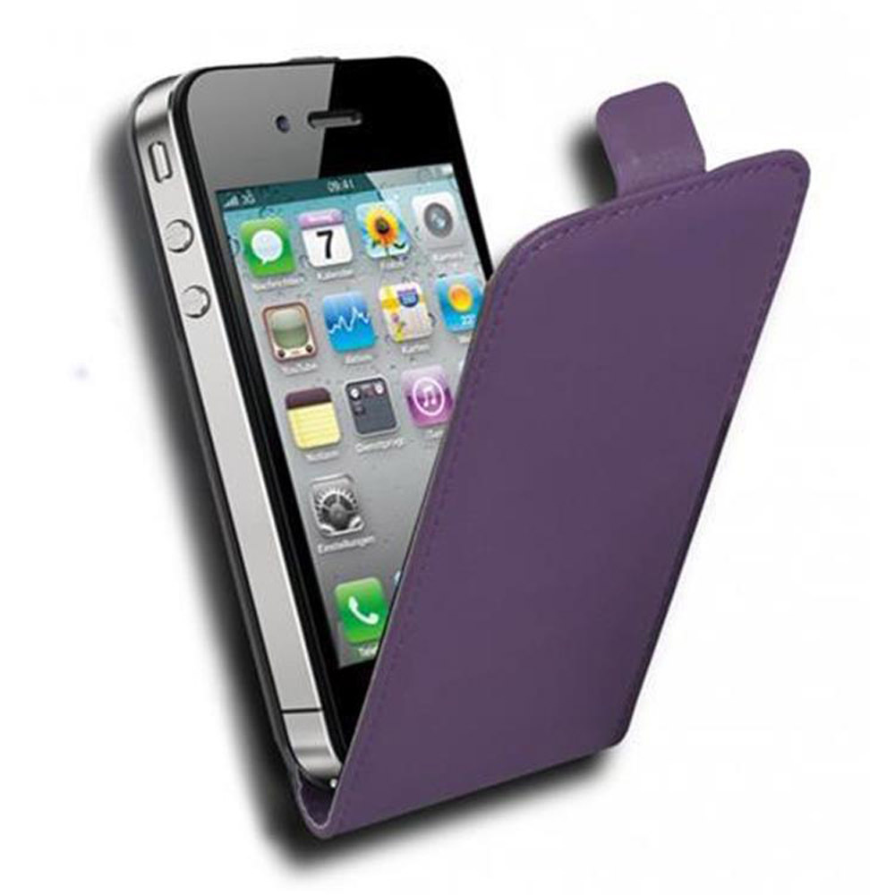 Etui Cadorabo do Apple iPhone 4 / iPhone 4S w kolorze FLIEDER VIOLET etui na telefon komórkowy z klapką wykonane z gładkiej imitacji skóry etui pokrowiec ochronny styl klapki książki