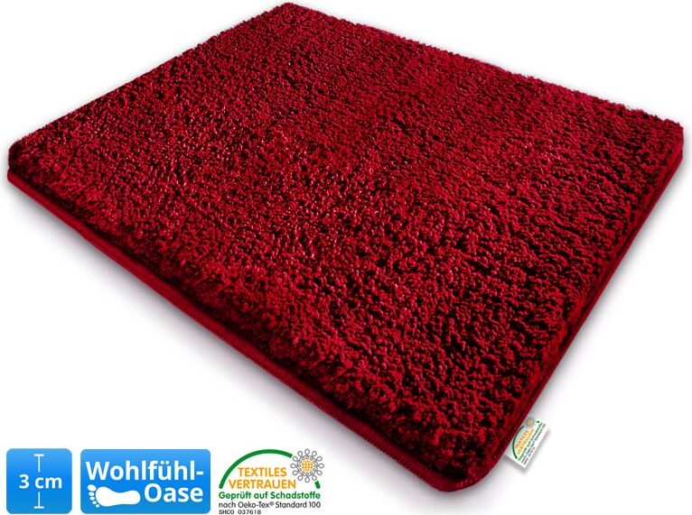 Dywanik kąpielowy Sky ekstra puszysty wiele kolorów i rozmiarów Berry Red 80 x 150 cm