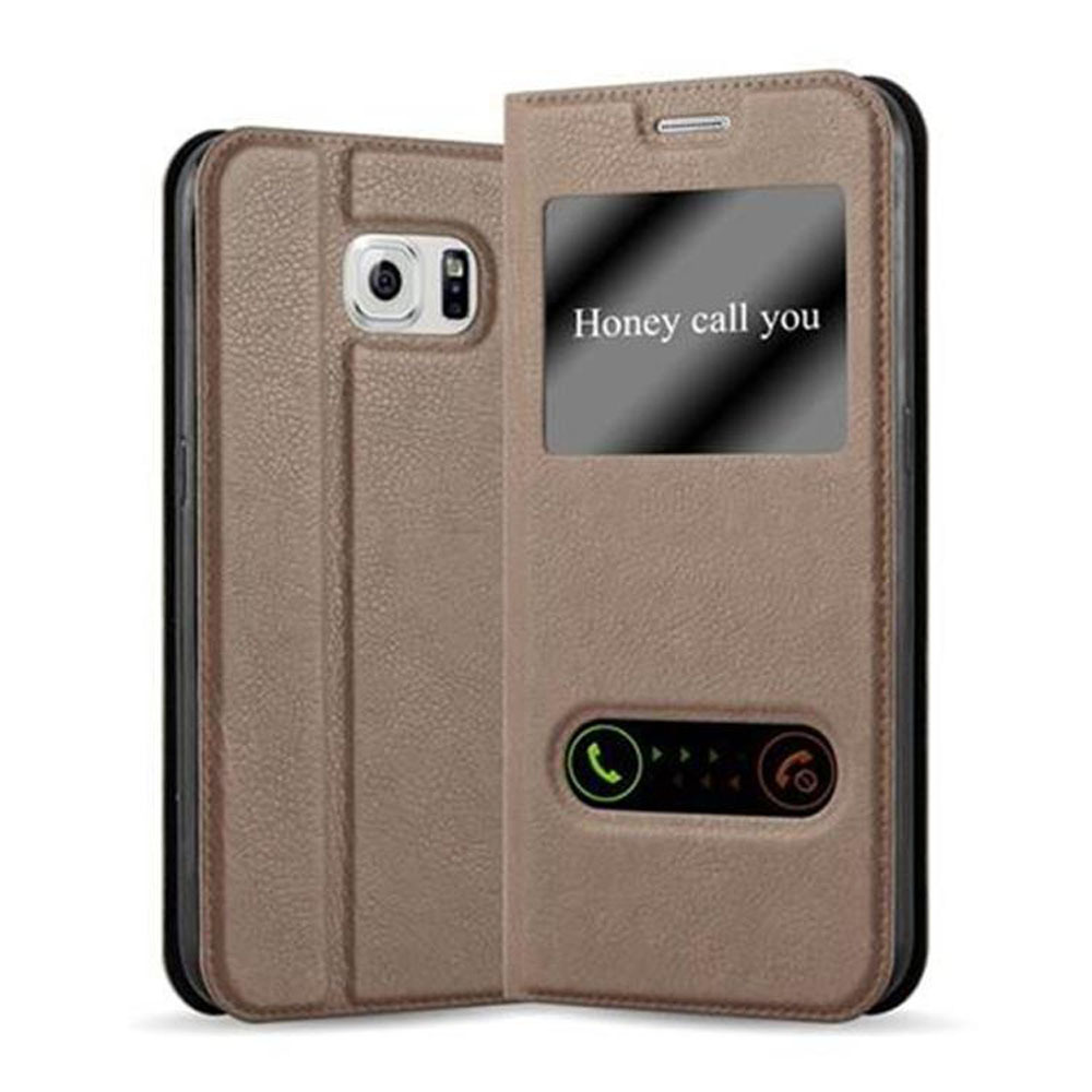 Zdjęcia - Etui Cadorabo  ochronne na Samsung Galaxy S6 w kolorze brązowym  na telefon komórkowy Book Case Cover Etui 