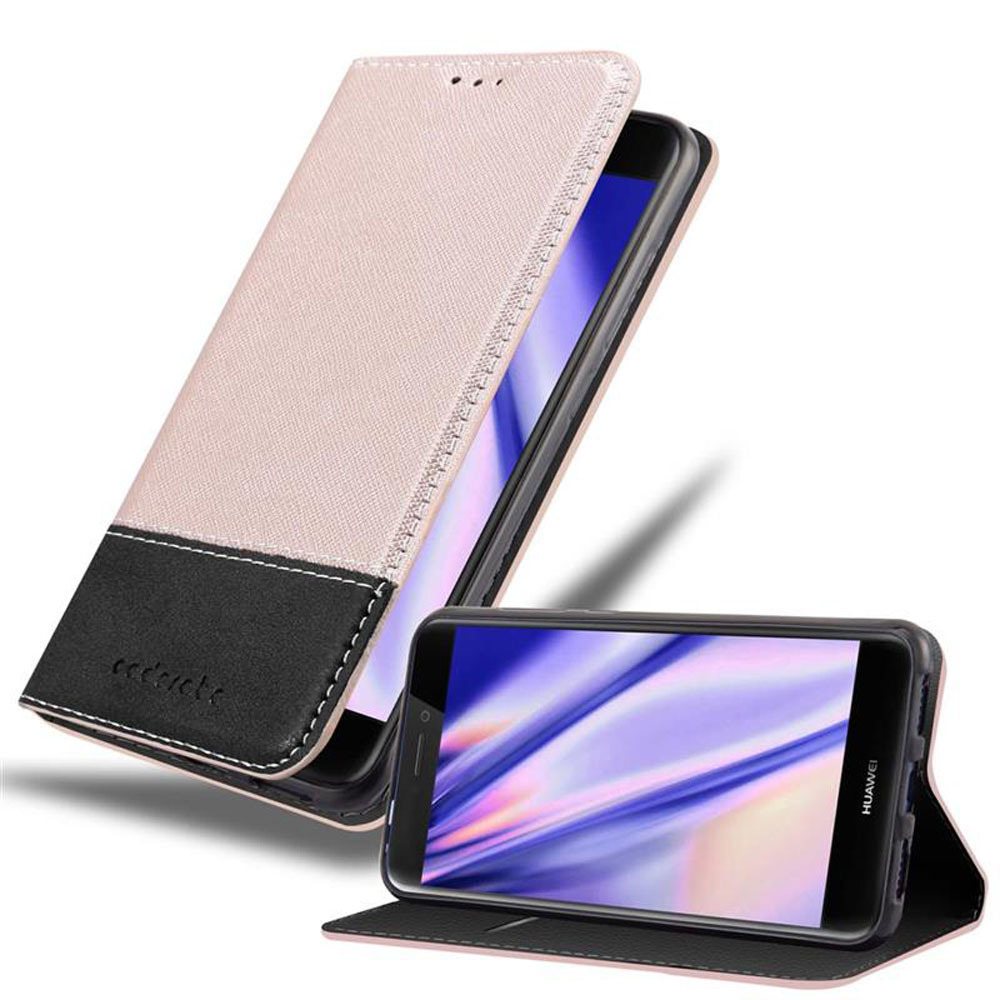 Cadorabo pokrowiec na Huawei P8 LITE 2017 / P9 LITE 2017 pokrowiec ochronny w kolorze różowym SHandy pokrowiec na książkę etui imitacja skóry