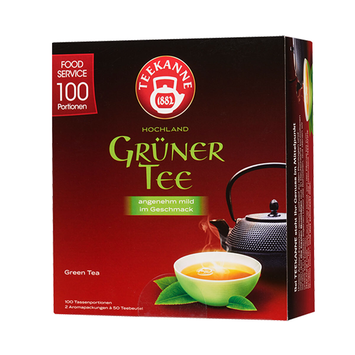 Herbata zielona Teapot przyjemnie łagodna w smaku 100 torebek 150g