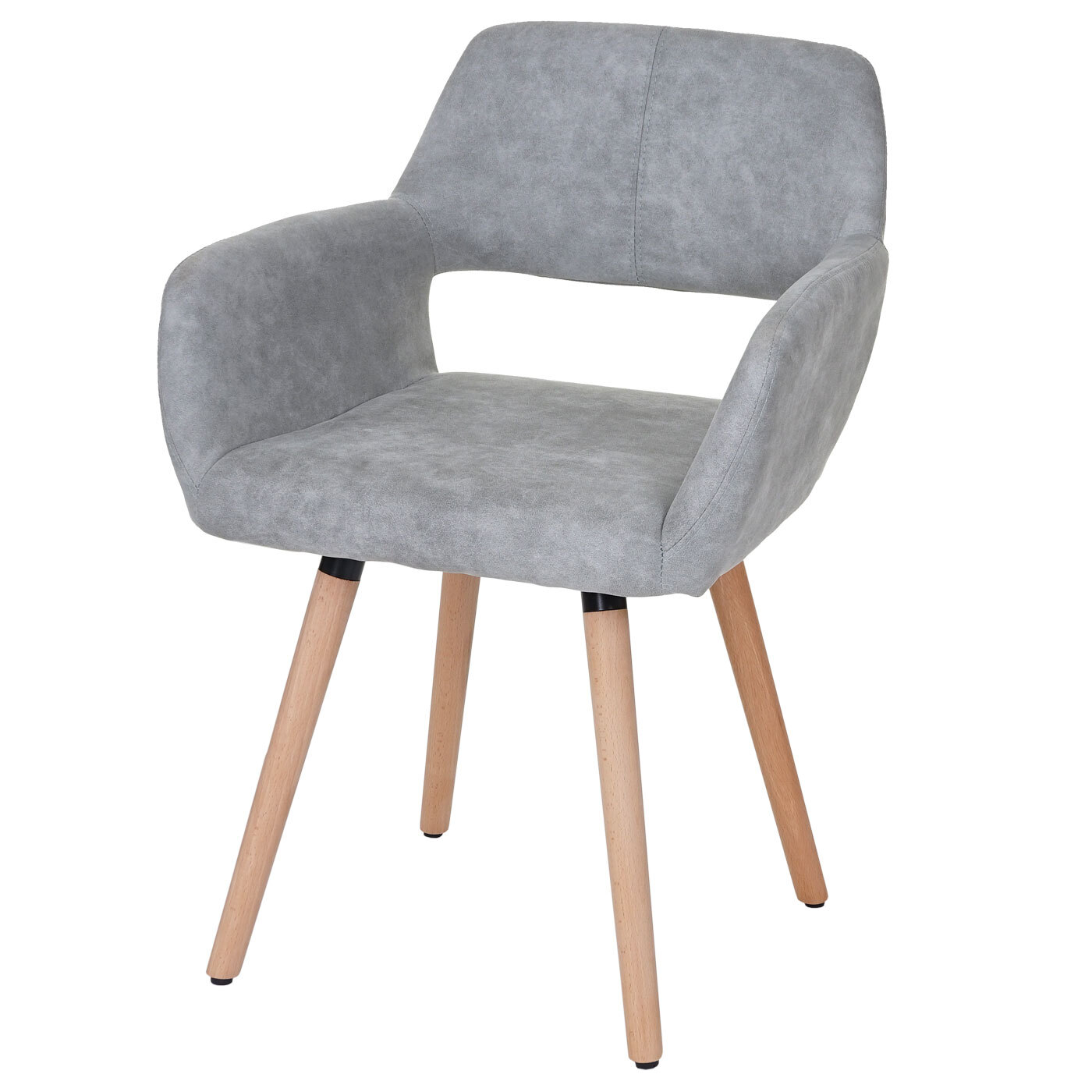 Krzesło do jadalni HWC-A50 II, krzesło kuchenne, design retro 50s ~ tekstylia, beton vintage szary, jasne nogi