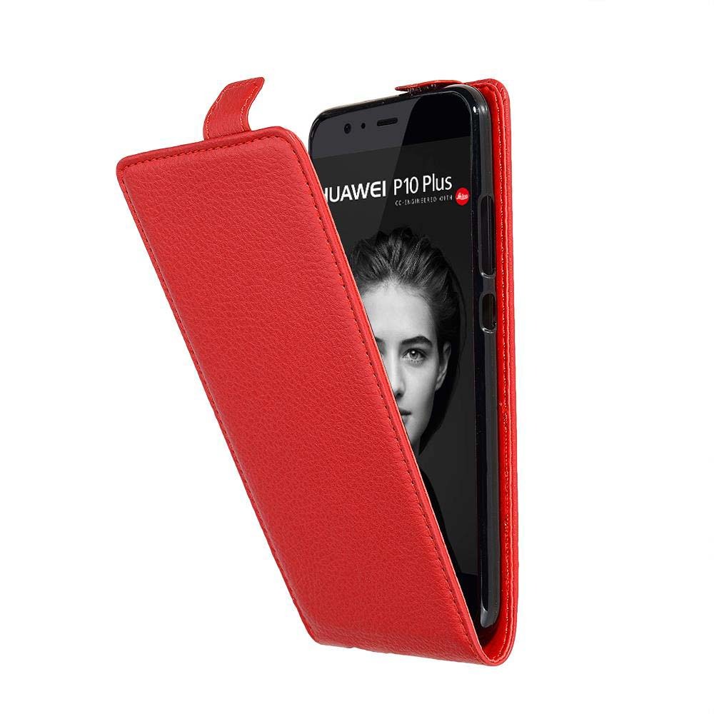 Etui ochronne Cadorabo do Huawei P10 PLUS w kolorze czerwonym Etui z klapką na telefon komórkowy Etui Pokrowiec ze skóry syntetycznej