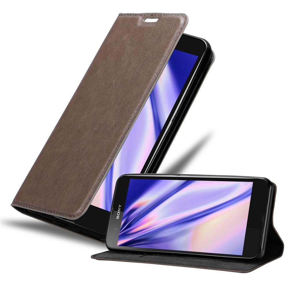 Etui Cadorabo na telefon komórkowy Sony Xperia Z w kolorze COFFEE BROWN z magnetycznym zamknięciem, funkcją podstawki i miejscem na kartę Etui Etui ochronne Etui z klapką w stylu książki