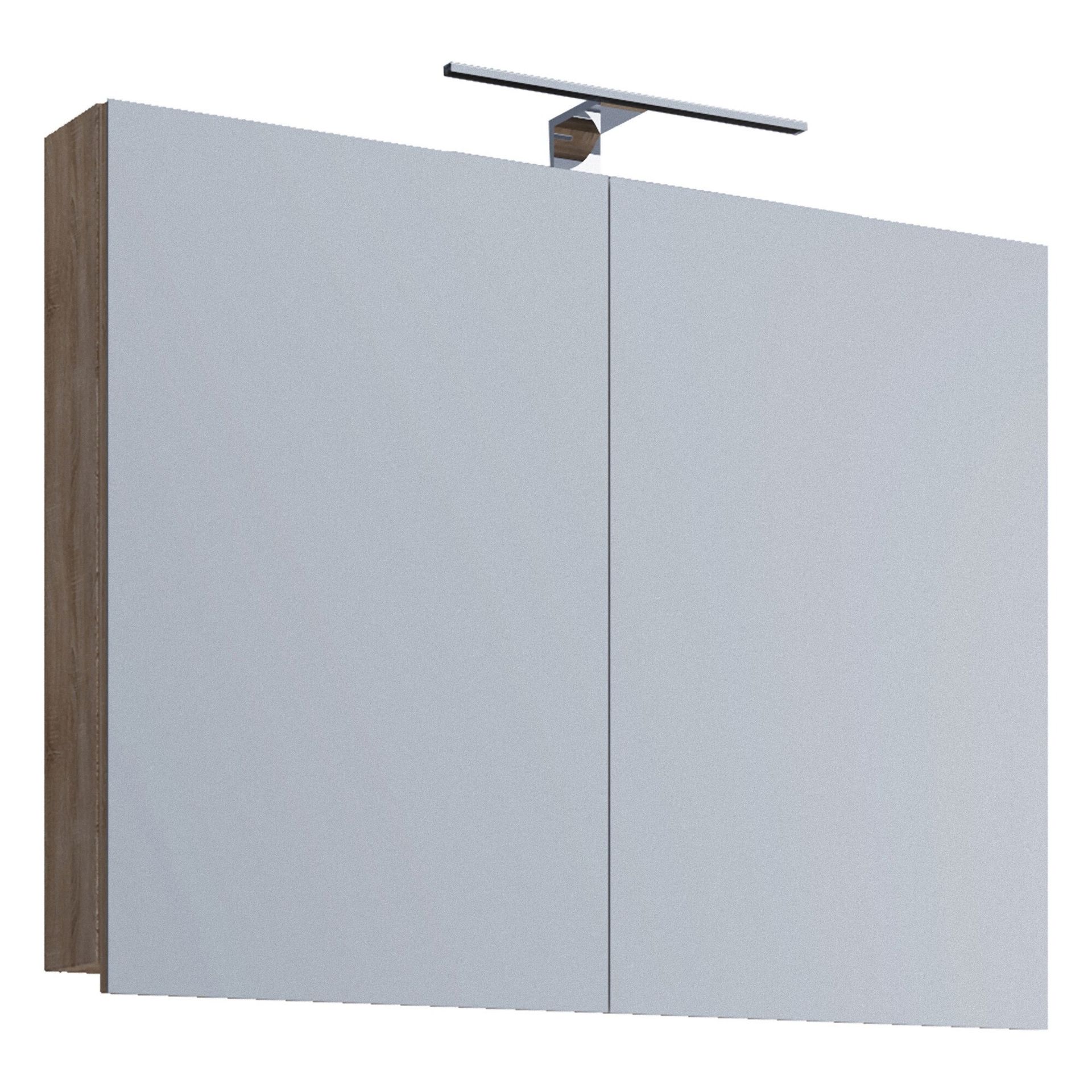 VCB1 szafka łazienkowa z lustrem szafka z lustrem 60 cm z oświetleniem,Replika dąb sonoma.