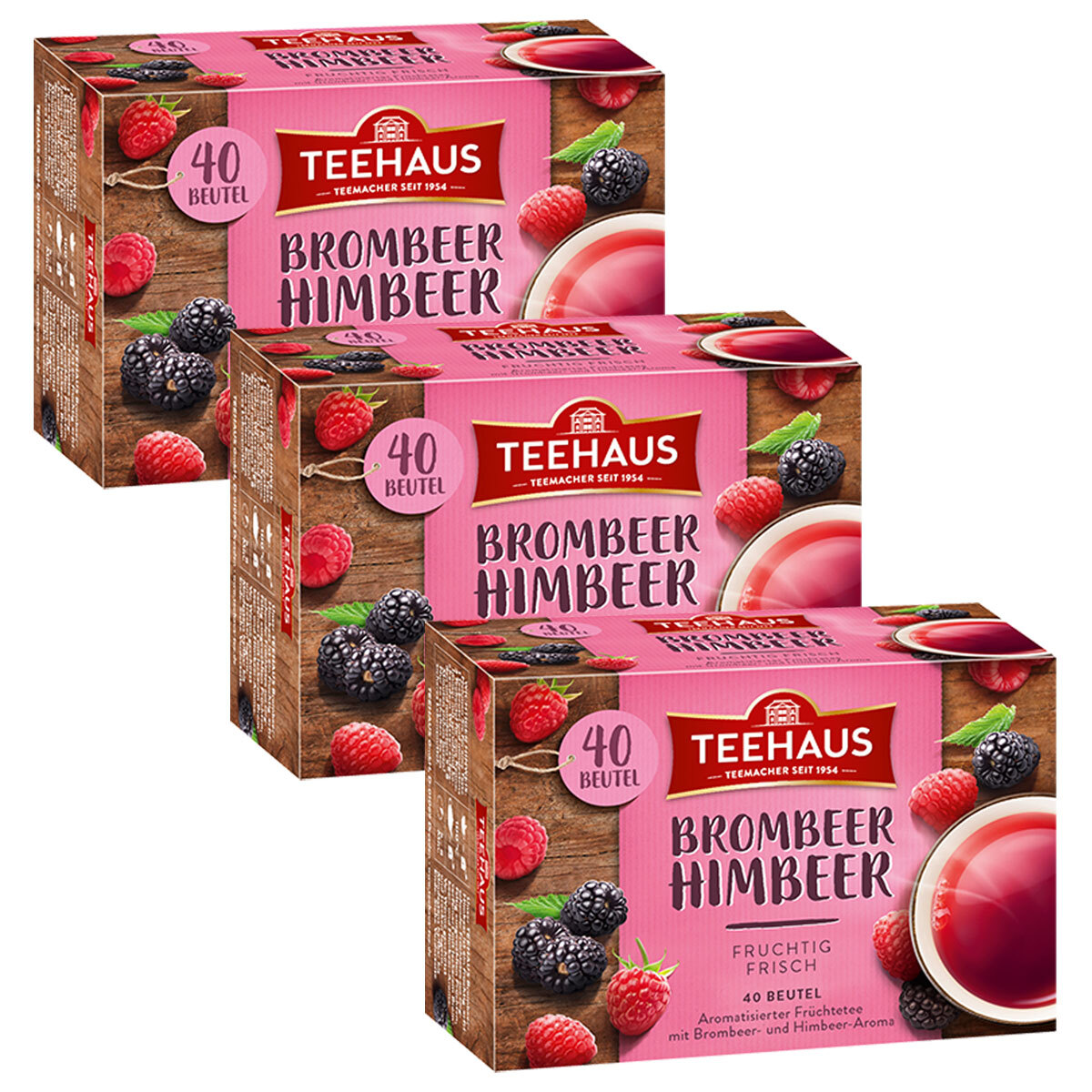 Teehaus jeżyna malina herbata owocowa owocowa świeża 90g 3 pack