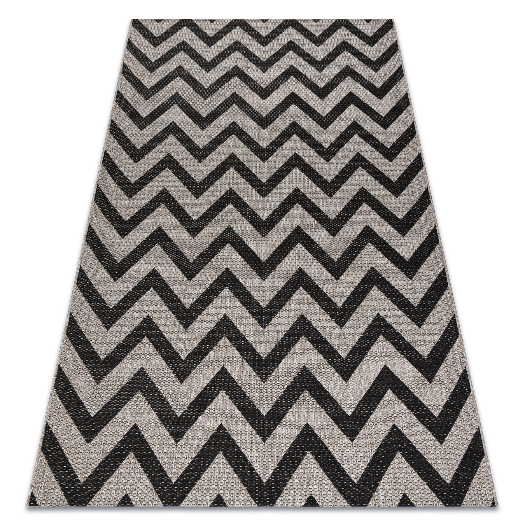 DYWAN SZNURKOWY SIZAL FLOORLUX 20340 silver / black ZYGZAK szary 200x290 cm