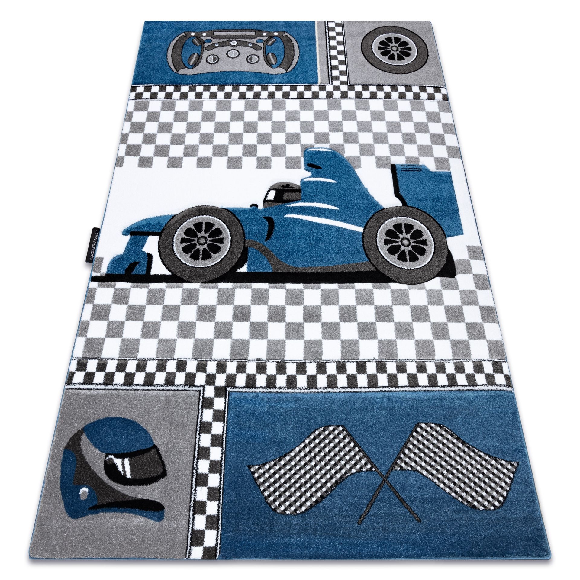 Dywan PETIT RACE WYŚCIGÓWKA FORMUŁA 1 AUTO niebieski 240x330 cm