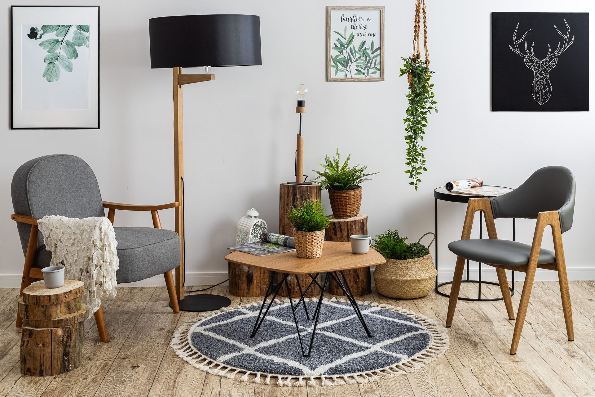 Dywan BERBER CROSS B5950 koło / biały Frędzle berberyjski marokański shaggy szary koło 160 cm