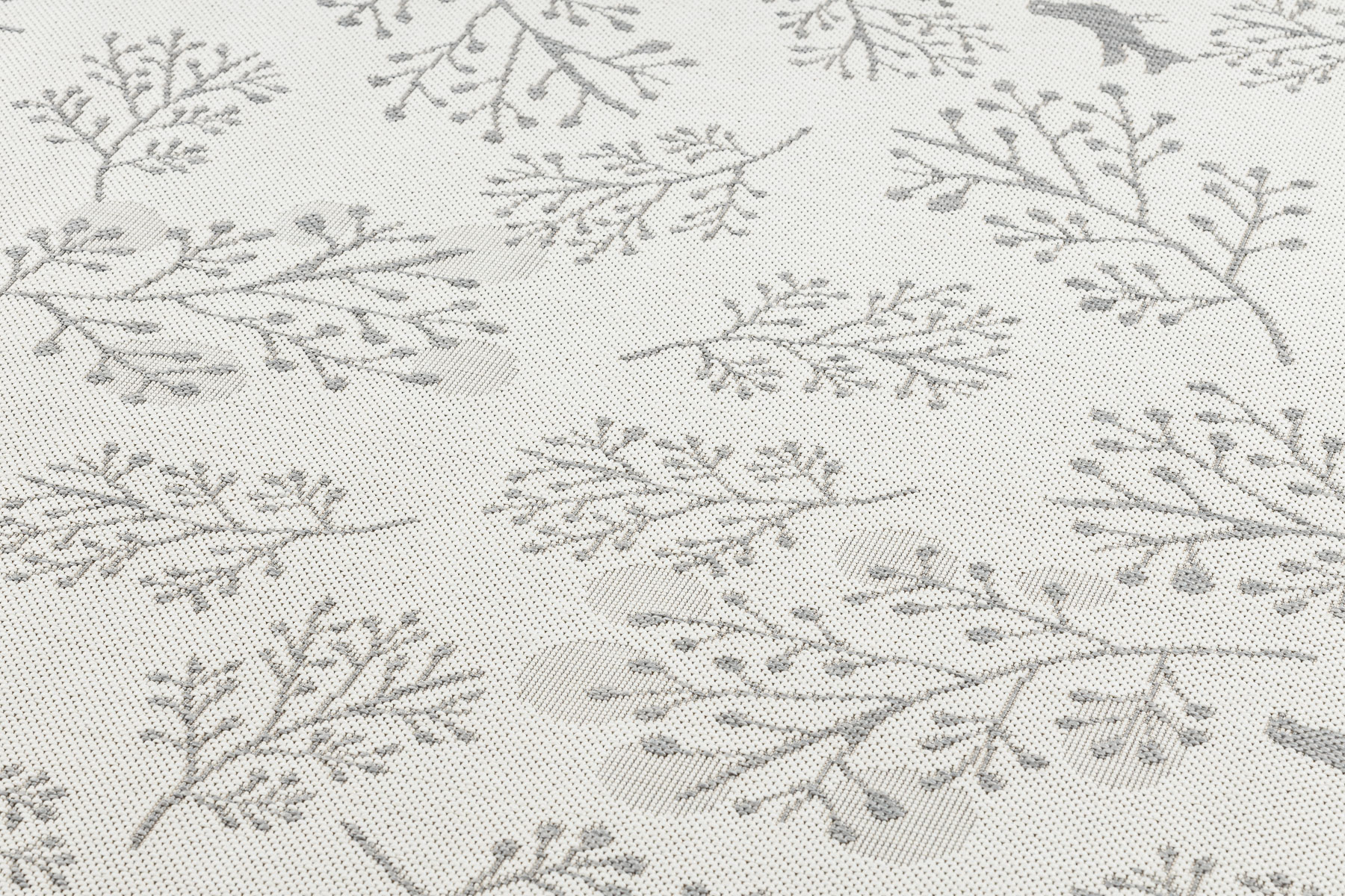 Dywan SZNURKOWY SIZAL FLAT 48774/367 Listki Ptaszki krem szary 140x200 cm