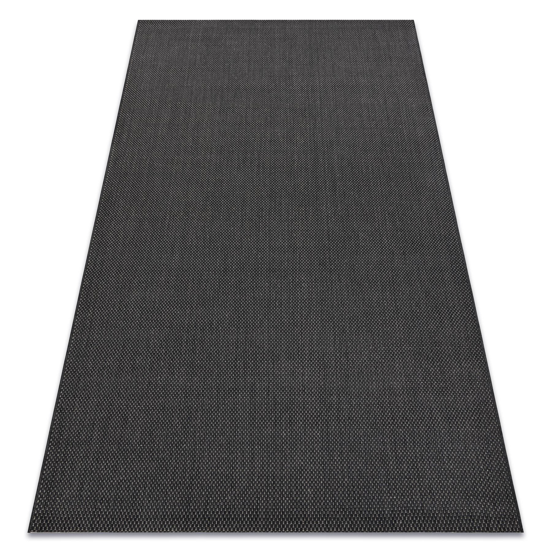 Dywan SZNURKOWY SIZAL FLAT 48663/090 GŁADKI czarny 200x290 cm