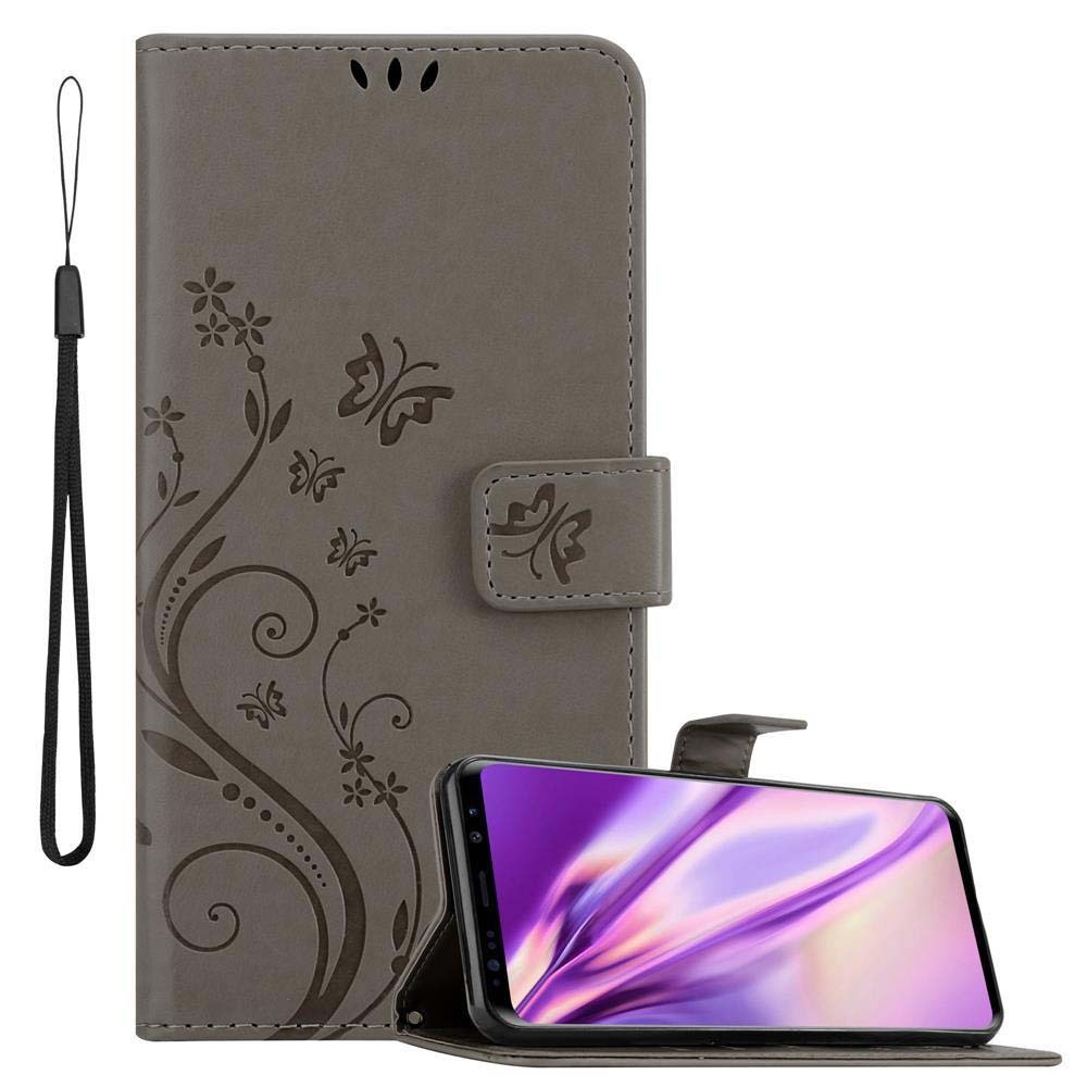 Cadorabo pokrowiec na Samsung Galaxy S9 PLUS pokrowiec ochronny w kolorze szarym pokrowiec ochronny pokrowiec na telefon komórkowy etui w kwiaty etui w kwiaty