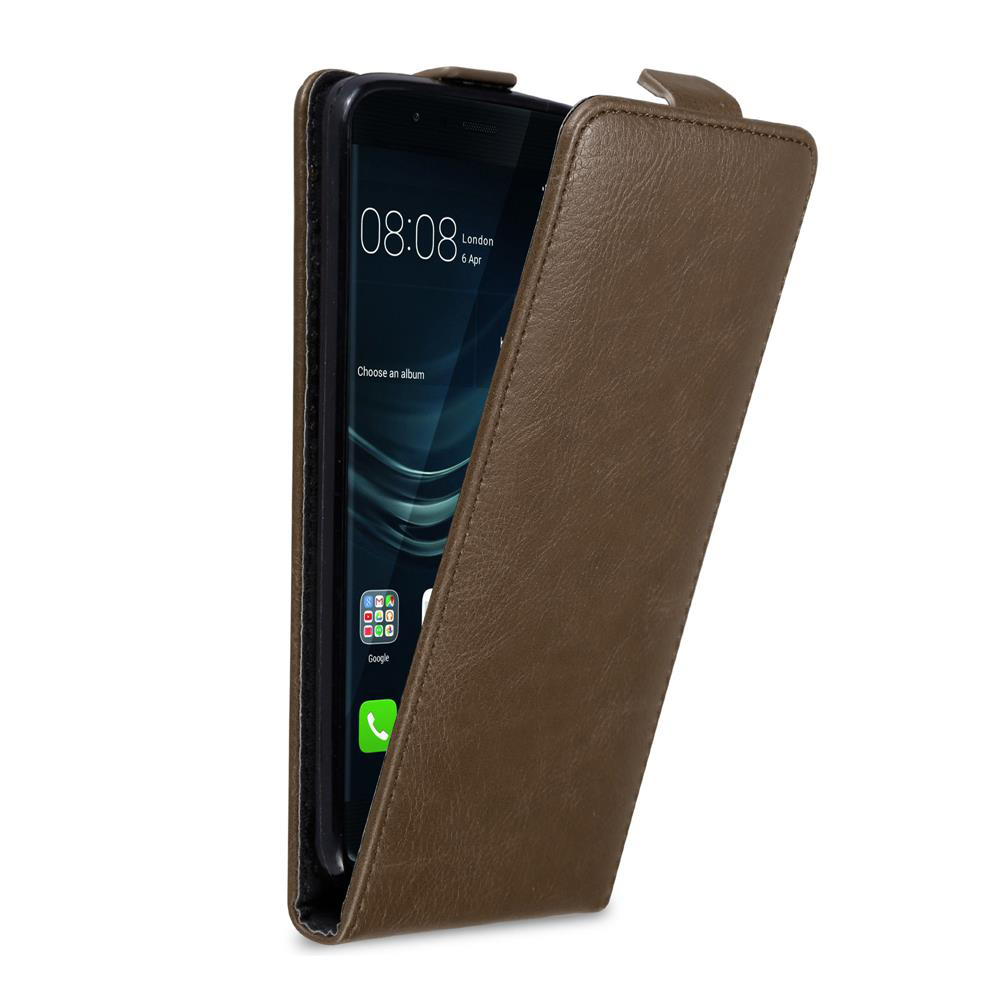 Etui Cadorabo do Huawei P9 PLUS w kolorze COFFEE BROWN etui na telefon komórkowy z klapką z zapięciem magnetycznym etui ochronne etui z klapką w stylu książki