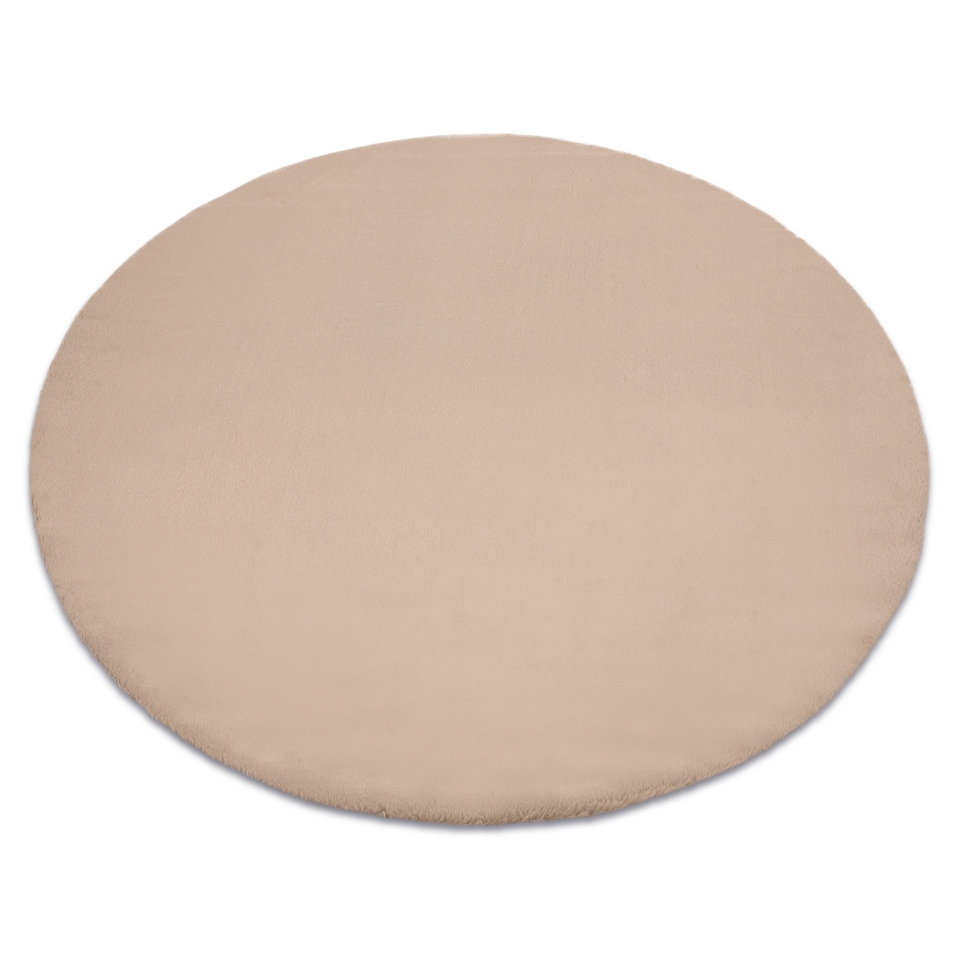 Dywan BUNNY koło taupe beż IMITACJA FUTRA KRÓLIKA beżowy koło 120 cm