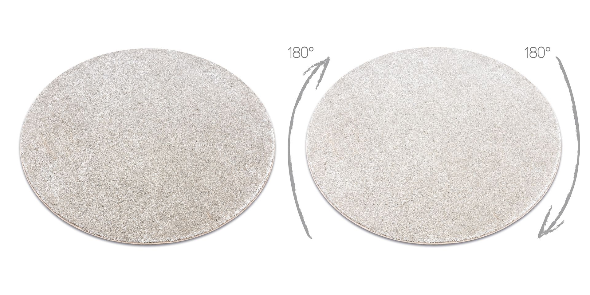 DYWAN koło SAN MIGUEL krem 03 gładki, jednolity, jednokolorowy beżowy koło 133 cm