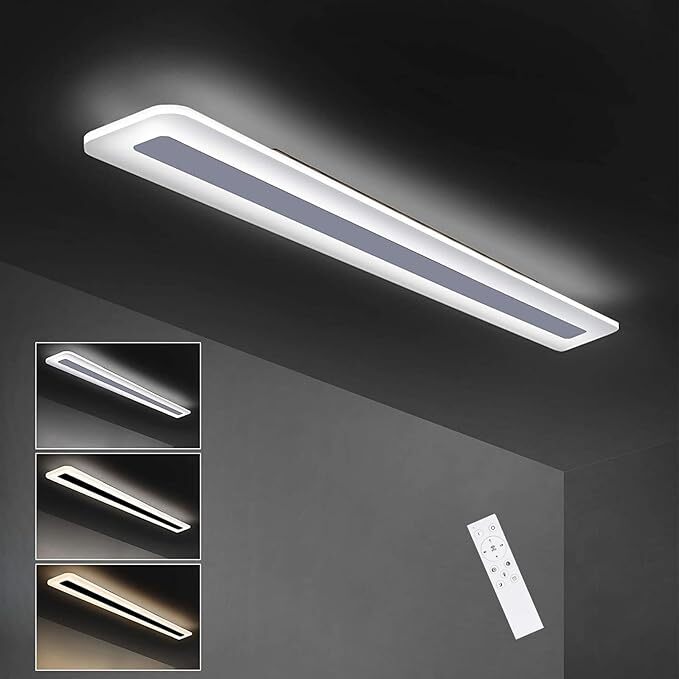ZMH lampa sufitowa LED panel ściemnialny z pilotem 23w 60cm lampa biurowa wykonana z metalu i akrylu lampa korytarzowa płaska lampa do salonu lampa do biura sypialnia kuchnia