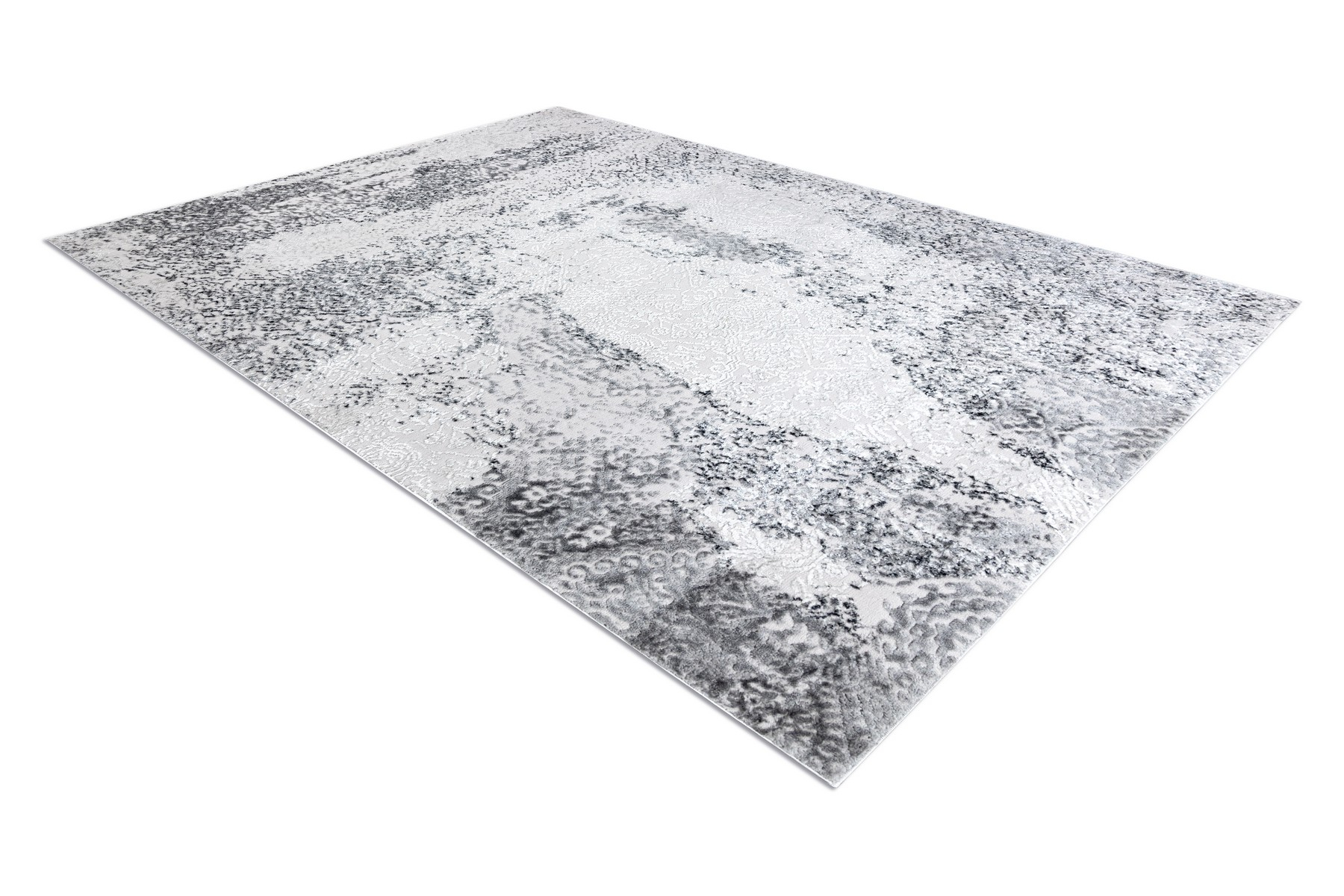 Dywan MEFE nowoczesny 8731 Przecierany vintage - Strukturalny, dwa poziomy runa szary 240x330 cm