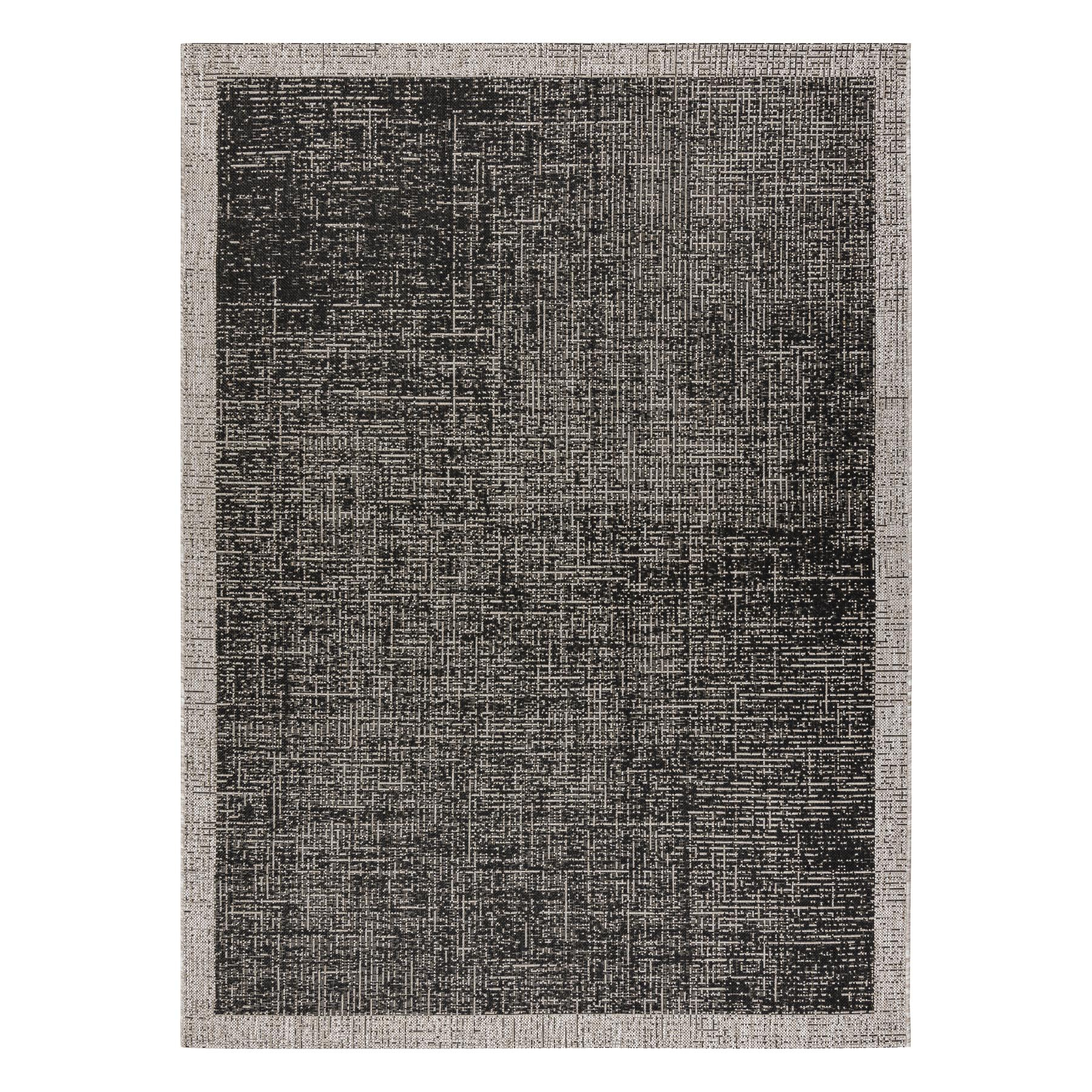 DYWAN SZNURKOWY SIZAL FLOORLUX 20401 Ramka czarny / srebrny szary 160x230 cm