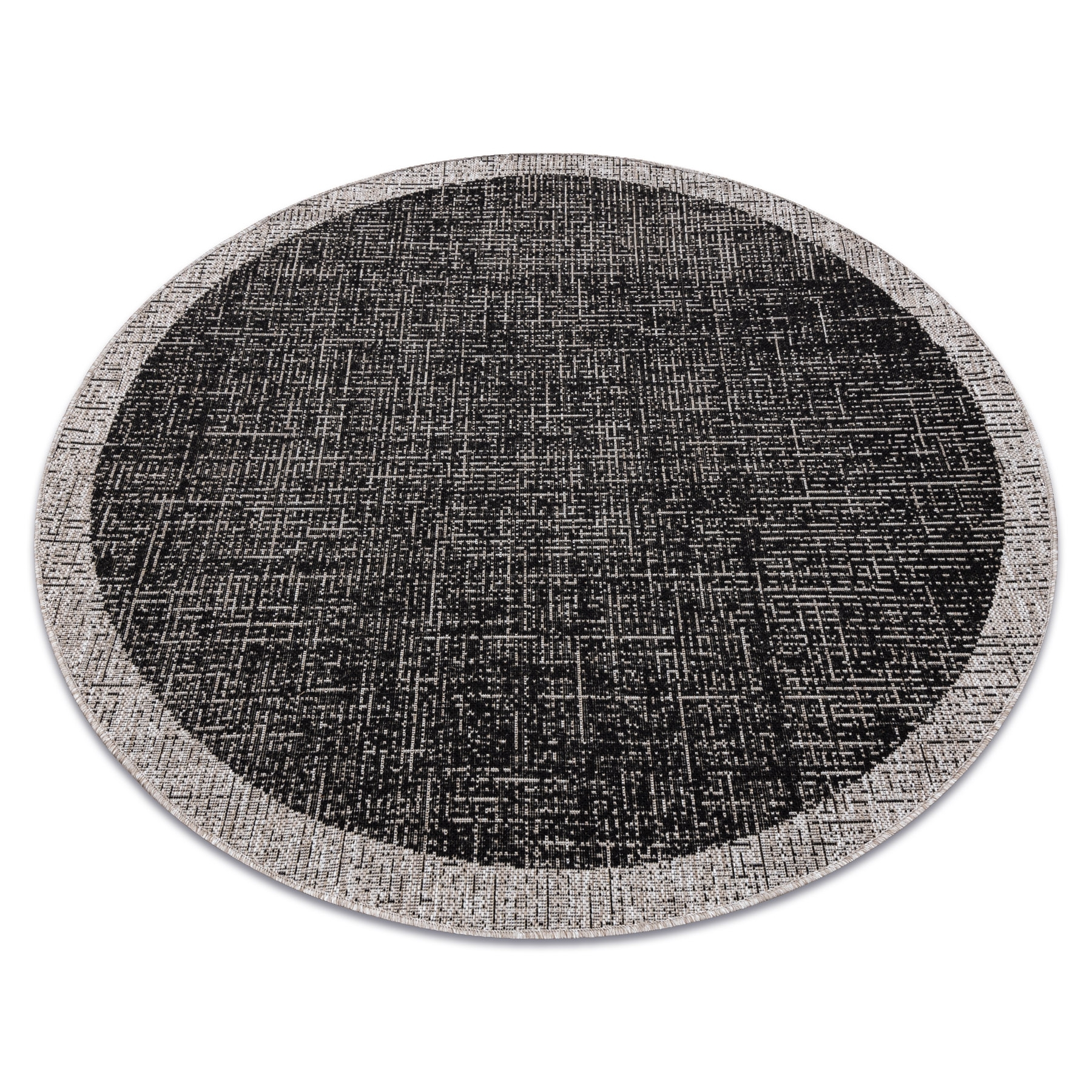 DYWAN SZNURKOWY SIZAL FLOORLUX KOŁO 20401 Ramka / srebrny czarny koło 120 cm