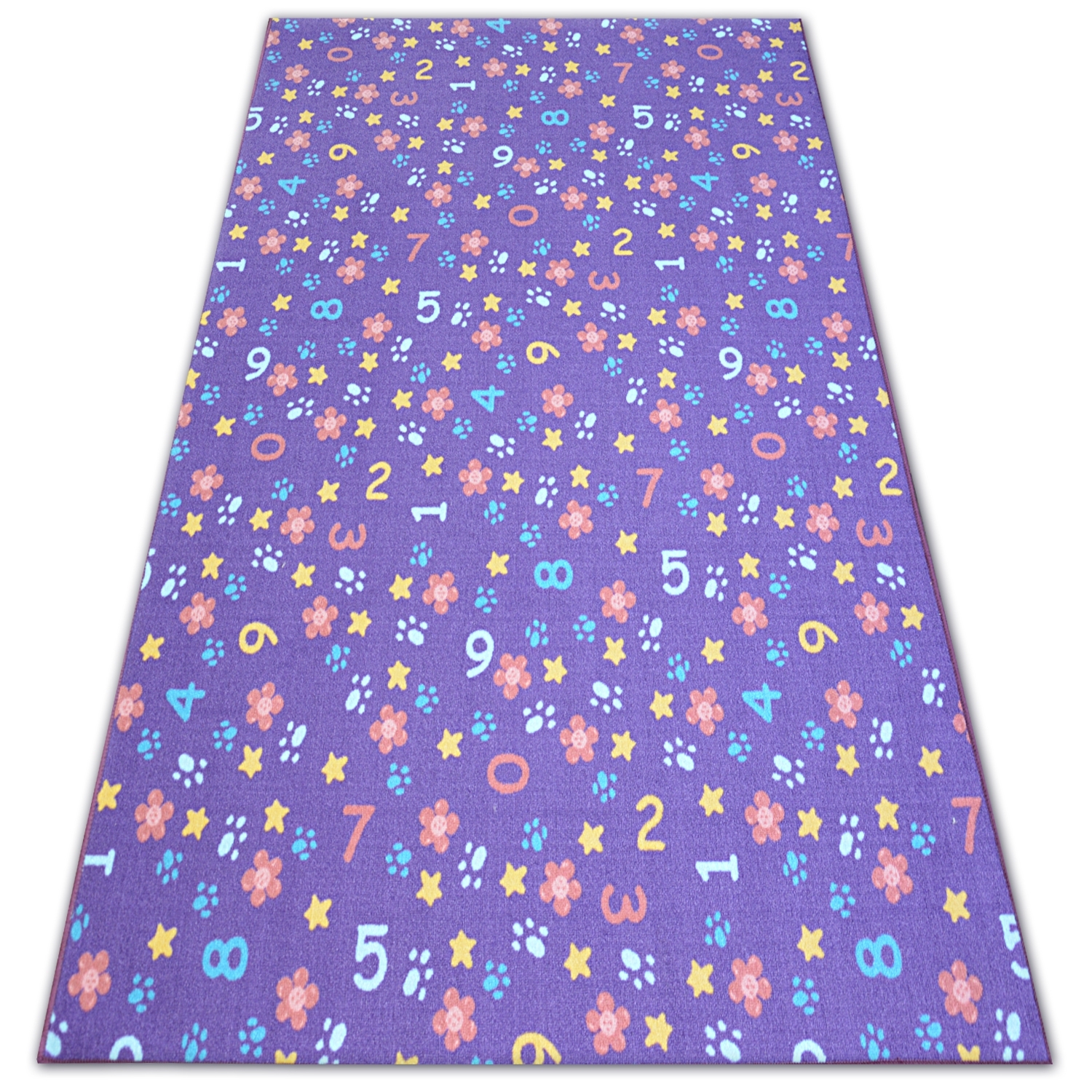 Dywan dla dzieci Numbers fiolet liczby, alfabet, cyferki fioletowy 300x400 cm
