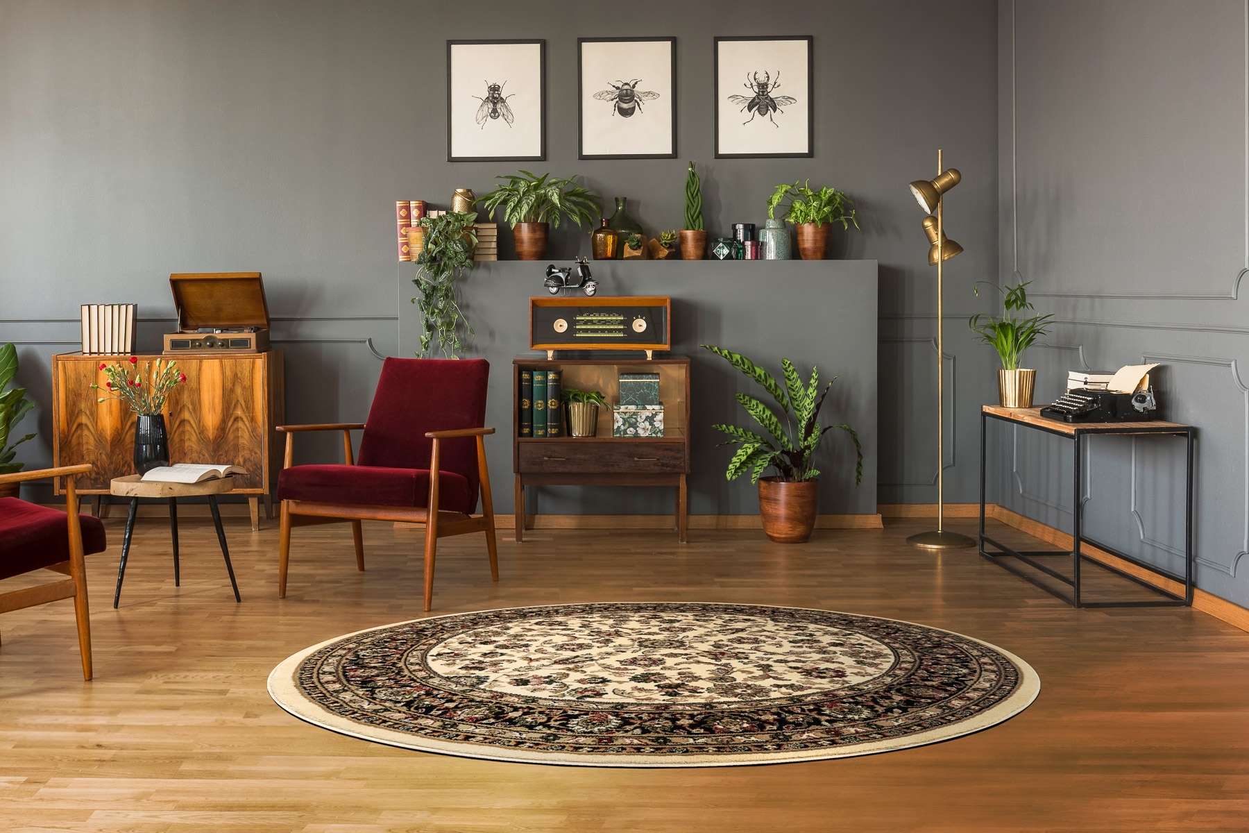 Dywan ROYAL ADR koło wzór 1745 karmelowy beżowy koło 200 cm