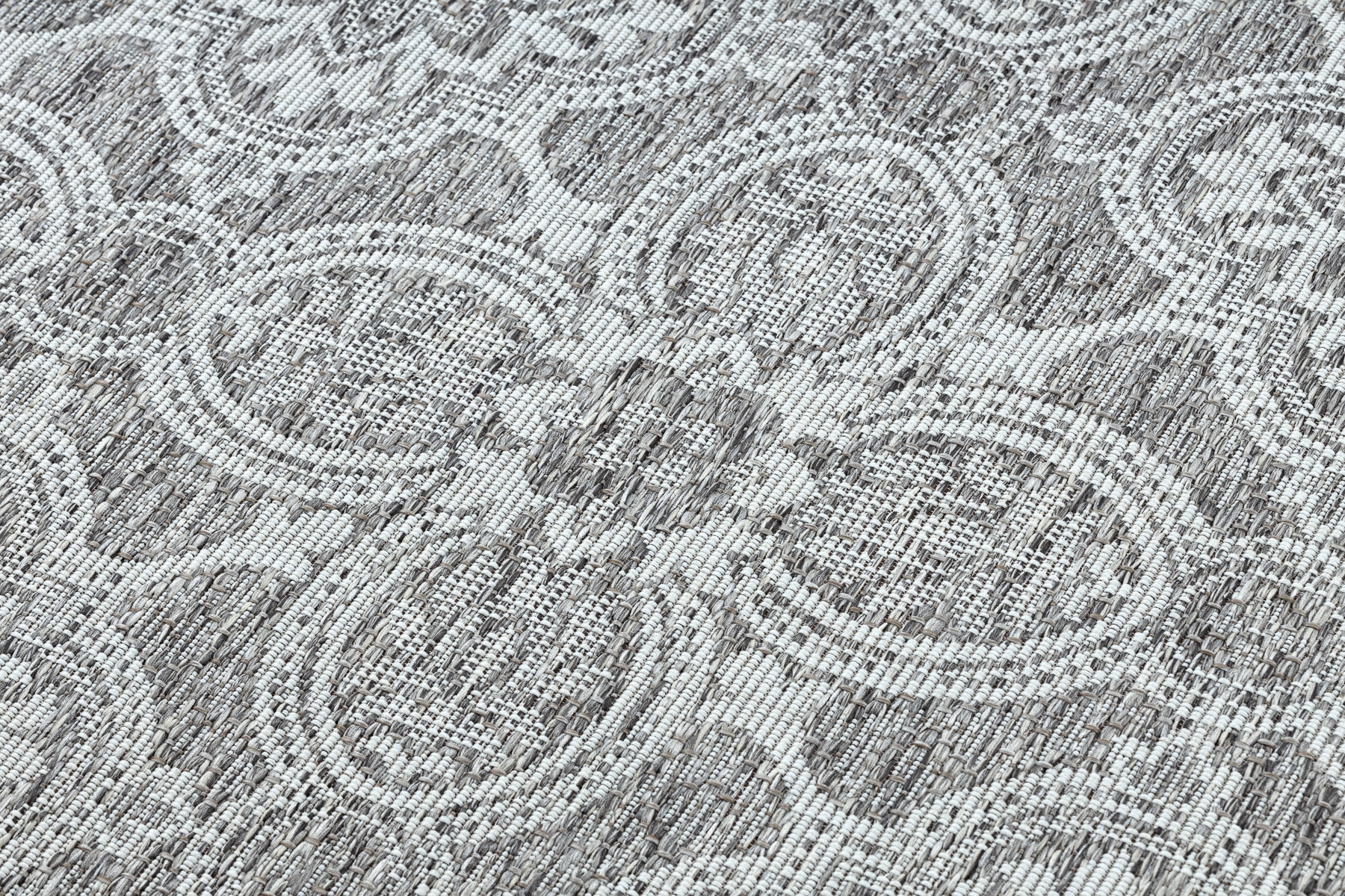 Dywan SZNURKOWY SIZAL LOFT 21193 koło BOHO kość słoniowa/srebrny/taupe beżowy koło 160 cm