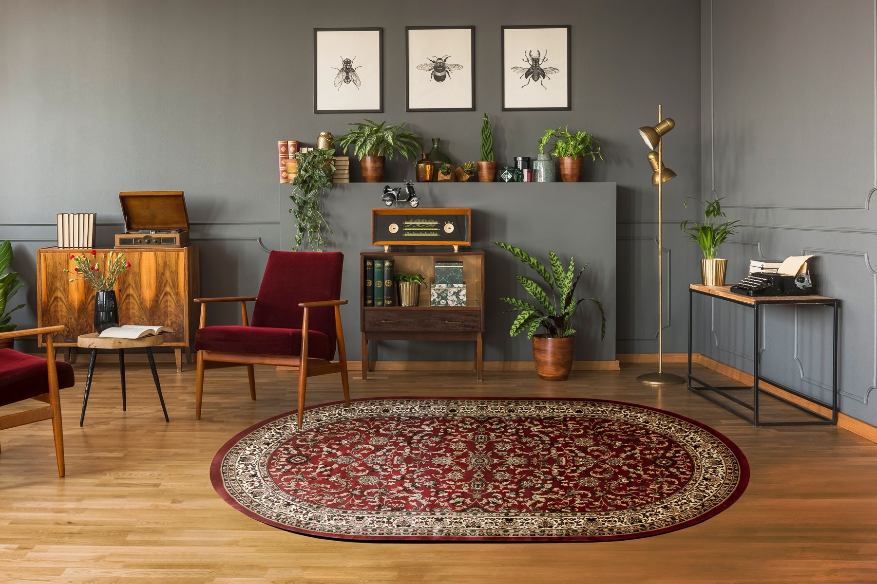 Dywan ROYAL ADR owal wzór 1745 bordo czerwony 100x180 cm