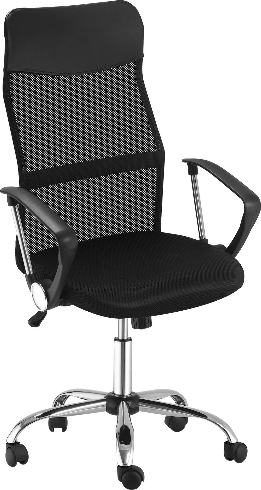 HOMCOM Ergonomiczny fotel biurowy, fotel gamingowy, fotel obrotowy z funkcją bujania, fotel biurkowy z regulacją wysokości, pianka, siatka, czarny, 63 x 65 x 109-119 cm