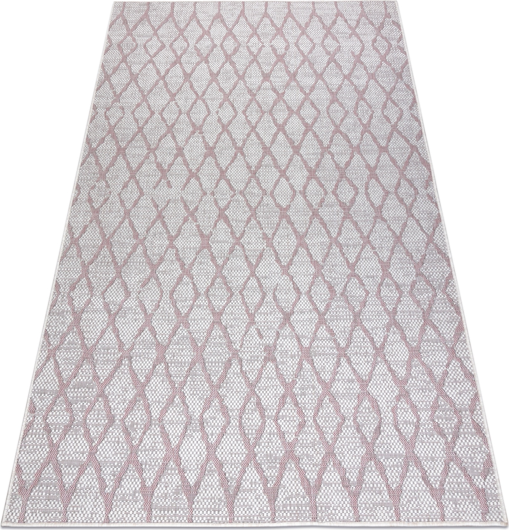 Dywan SZNURKOWY SIZAL SION Kratka 22129 płaskie tkanie ecru / róż różowy 160x220 cm