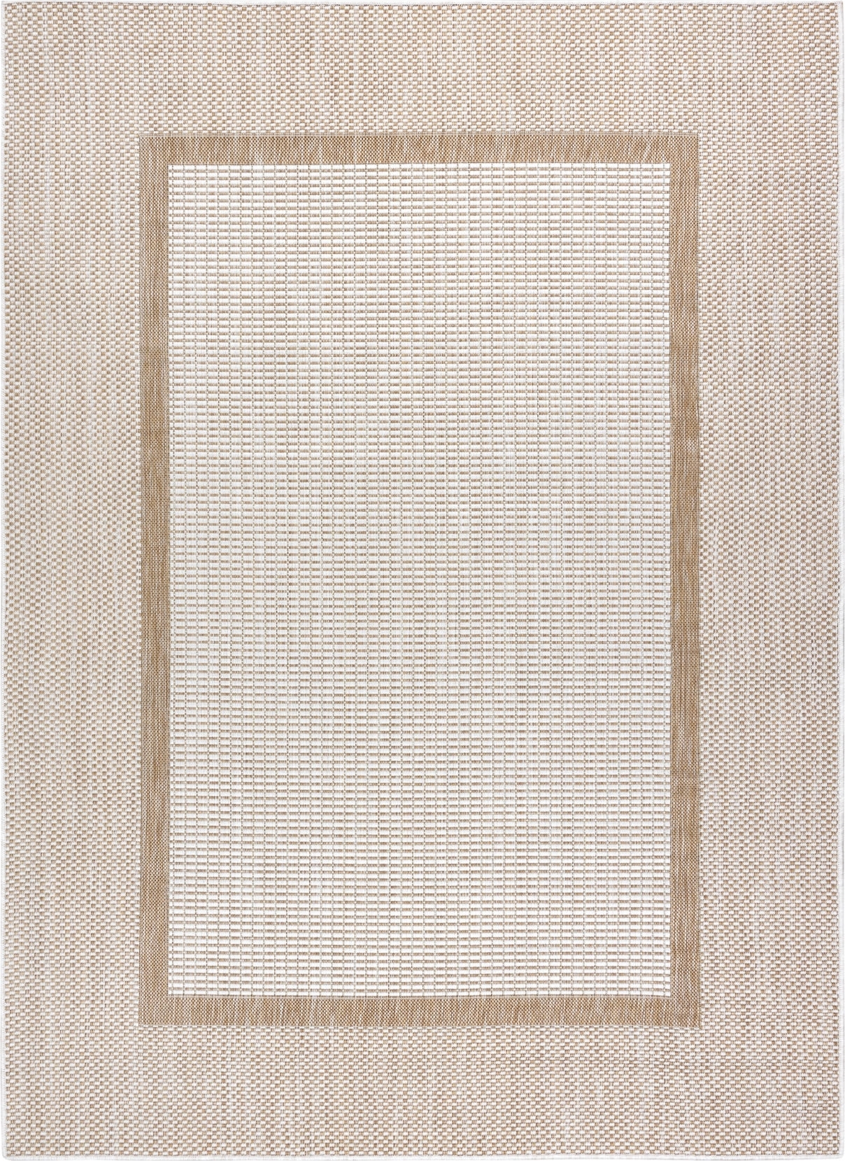 Dywan SZNURKOWY SIZAL SION Ramka 21782 płaskie tkanie ecru / beż beżowy 160x220 cm