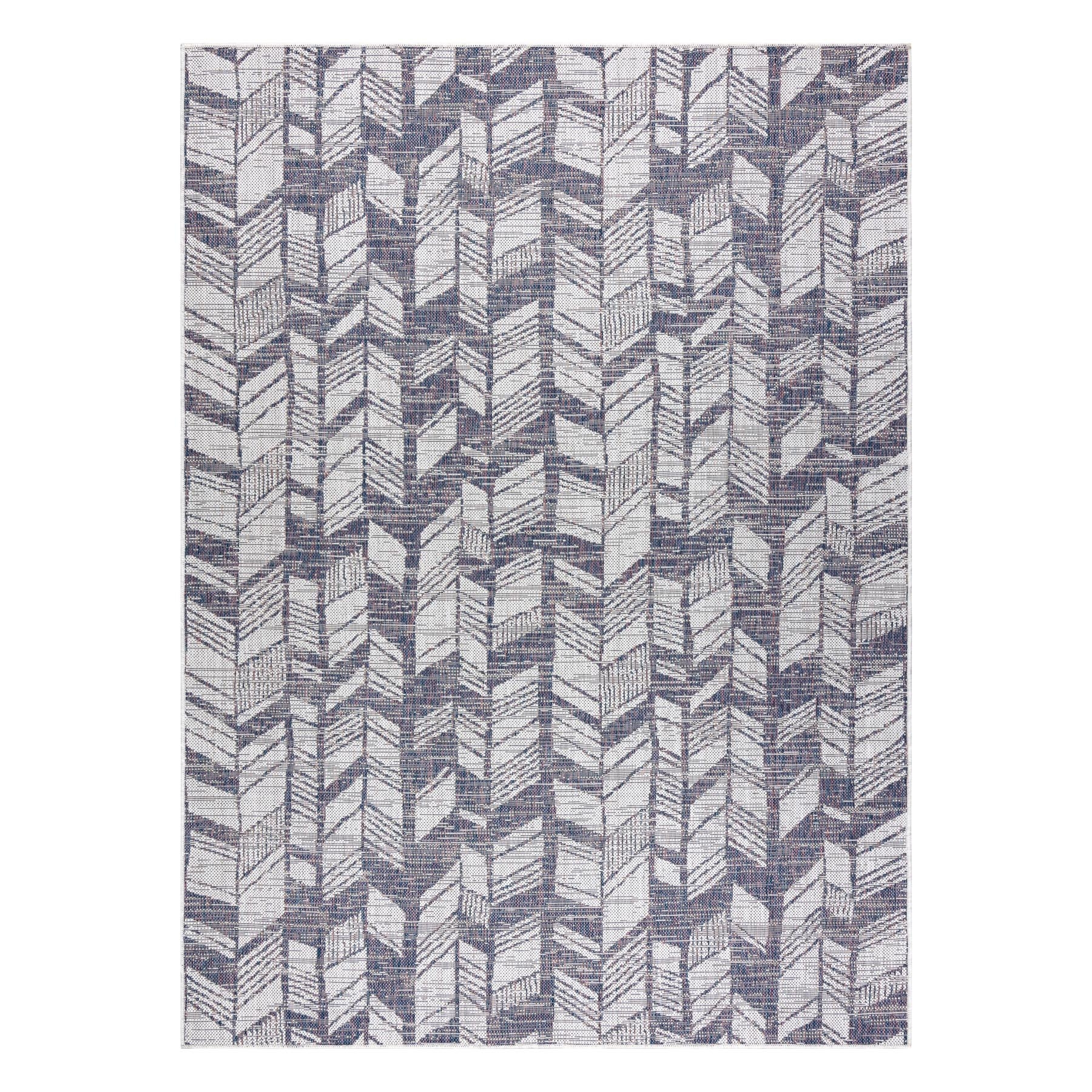 Dywan SZNURKOWY SIZAL SION Jodełka, Chevron 22180 płaskie tkanie ecru / niebieski / róż fioletowy 80x150 cm