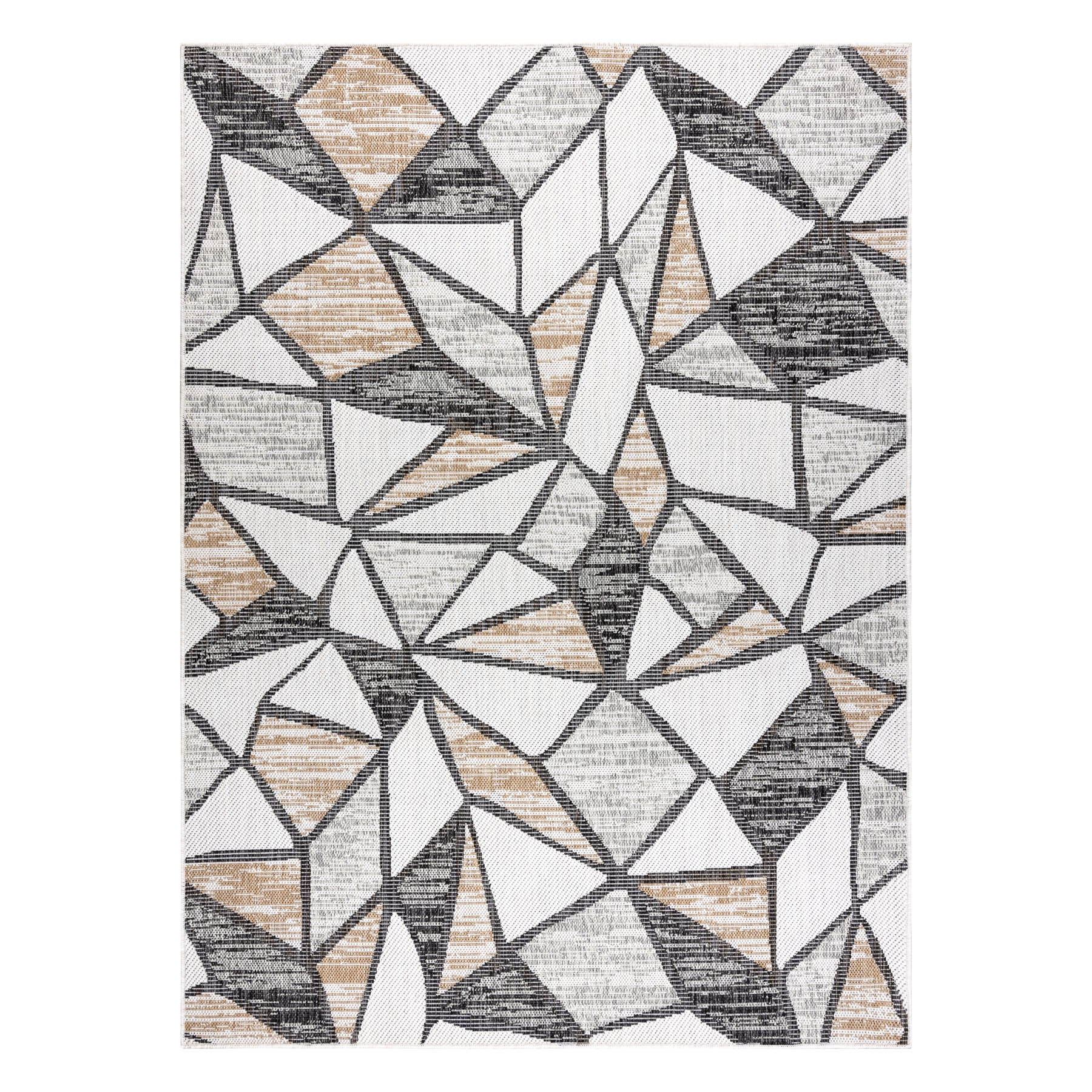 Dywan SZNURKOWY SIZAL COOPER Mozaika 22208 ecru / czarny beżowy 140x190 cm