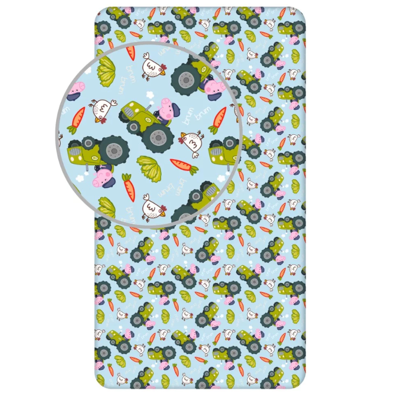 Prześcieradło Świnka Peppa George Pig trekker pojedyncze 90 x 200 cm