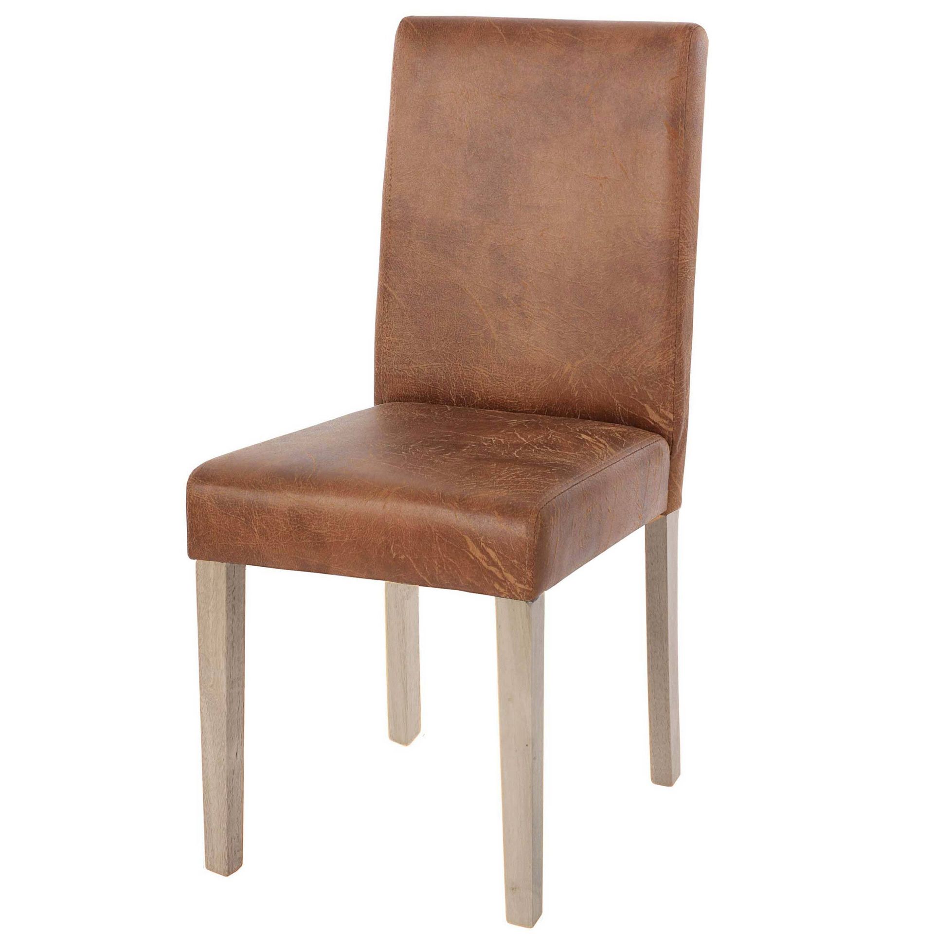 Krzesło do jadalni Littau, krzesło kuchenne, tkanina z certyfikatem MVG ~ imitacja zamszu, brązowe nogi