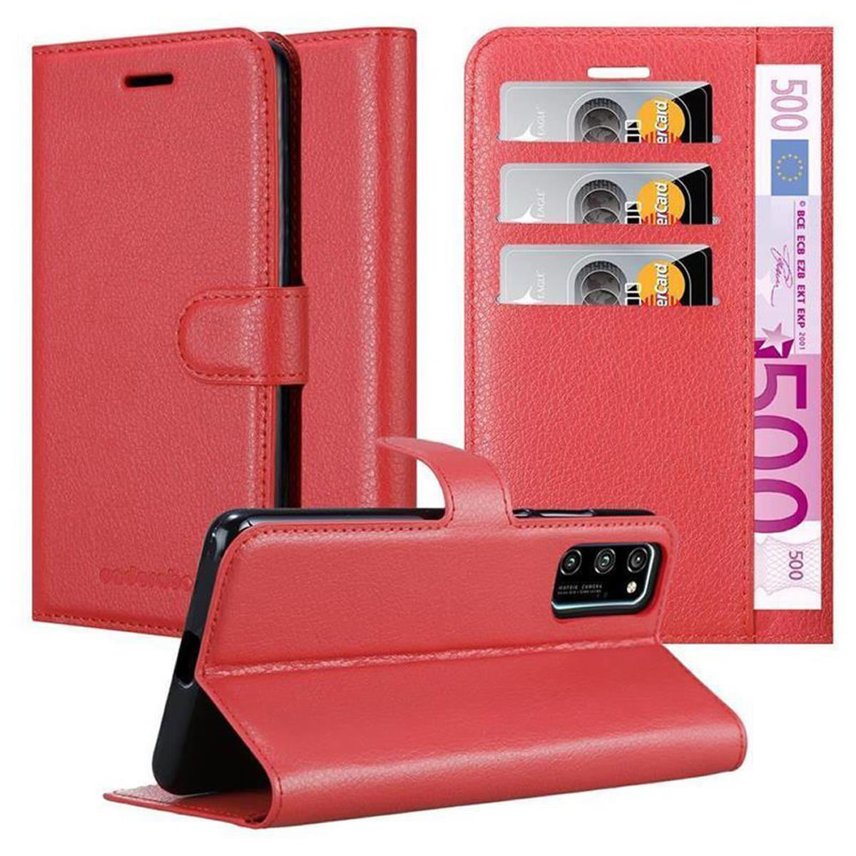 Etui Cadorabo do Honor View 30 pro w kolorze KARMIN RED Etui na telefon komórkowy z magnetycznym zamknięciem, funkcją podstawki i miejscem na kartę Etui Etui ochronne Etui z klapką w stylu książki