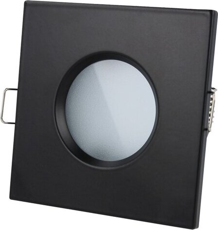 LED Line IP65 lampa sufitowa wpuszczana ramka 73Ø wodoodporna reflektor wpuszczany lampa sufitowa wpuszczana kątowa czarna wykonana z aluminium z gniazdem GU10