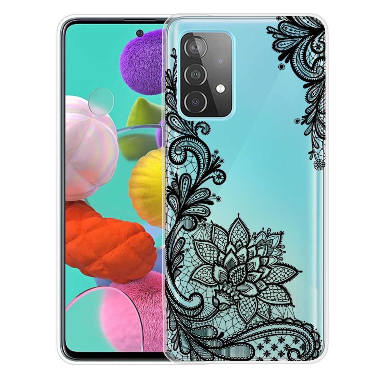 Etui König Design kompatybilne z Samsung Galaxy A52 4G / 5G / A52s plastikowe, miękkie etui na telefon - przezroczyste etui na telefon