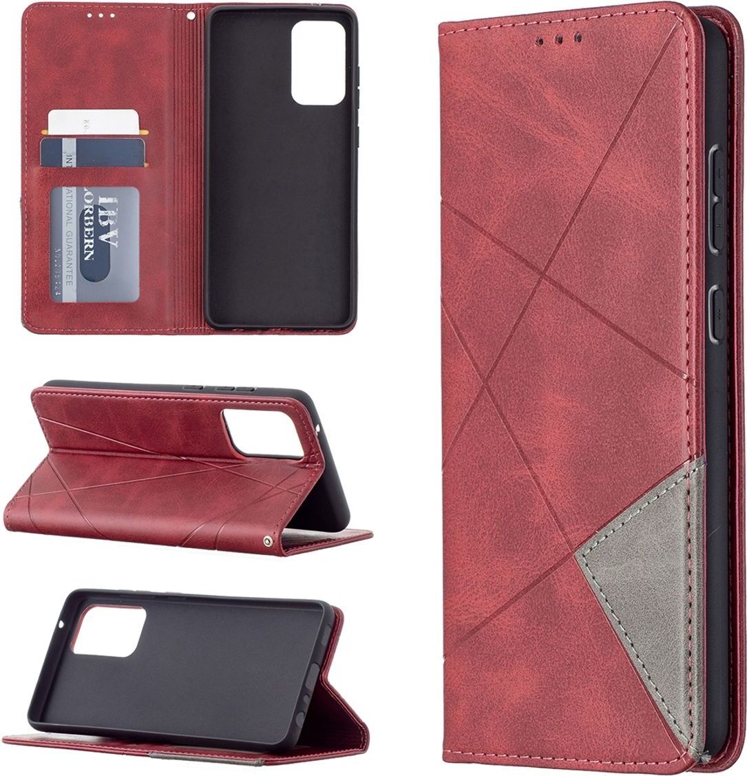 Etui na telefon komórkowy König Design kompatybilne z Samsung Galaxy A72 5G ze skóry syntetycznej - Etui na telefon komórkowy czerwone