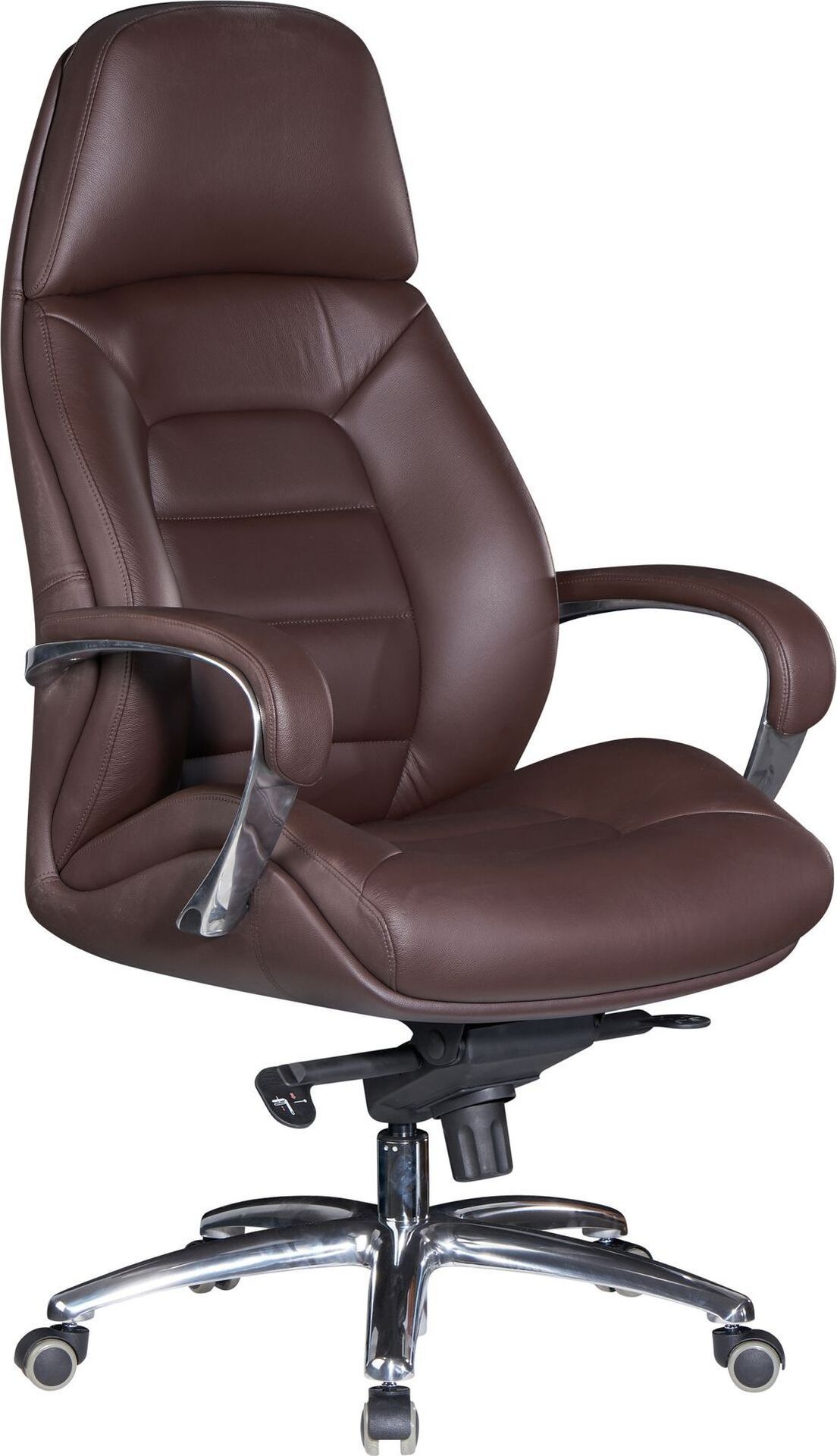 Fotel biurowy AMSTYLE fotel gabinetowy skóra naturalna brązowy ergonomiczny fotel obrotowy XXL 120 kg