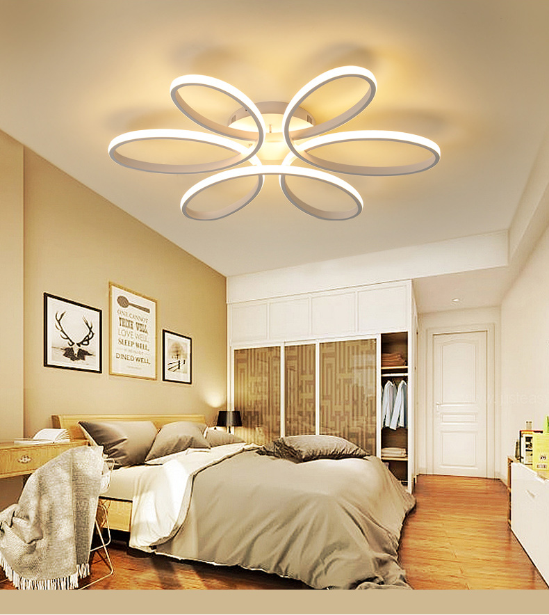 Lampa sufitowa LED XW809White-54cm 120W zdalnie sterowana barwa światła biała ciepła biała zimna regulowane ściemnianie biała lakierowana metalowa rama oświetlenie LED do salonu