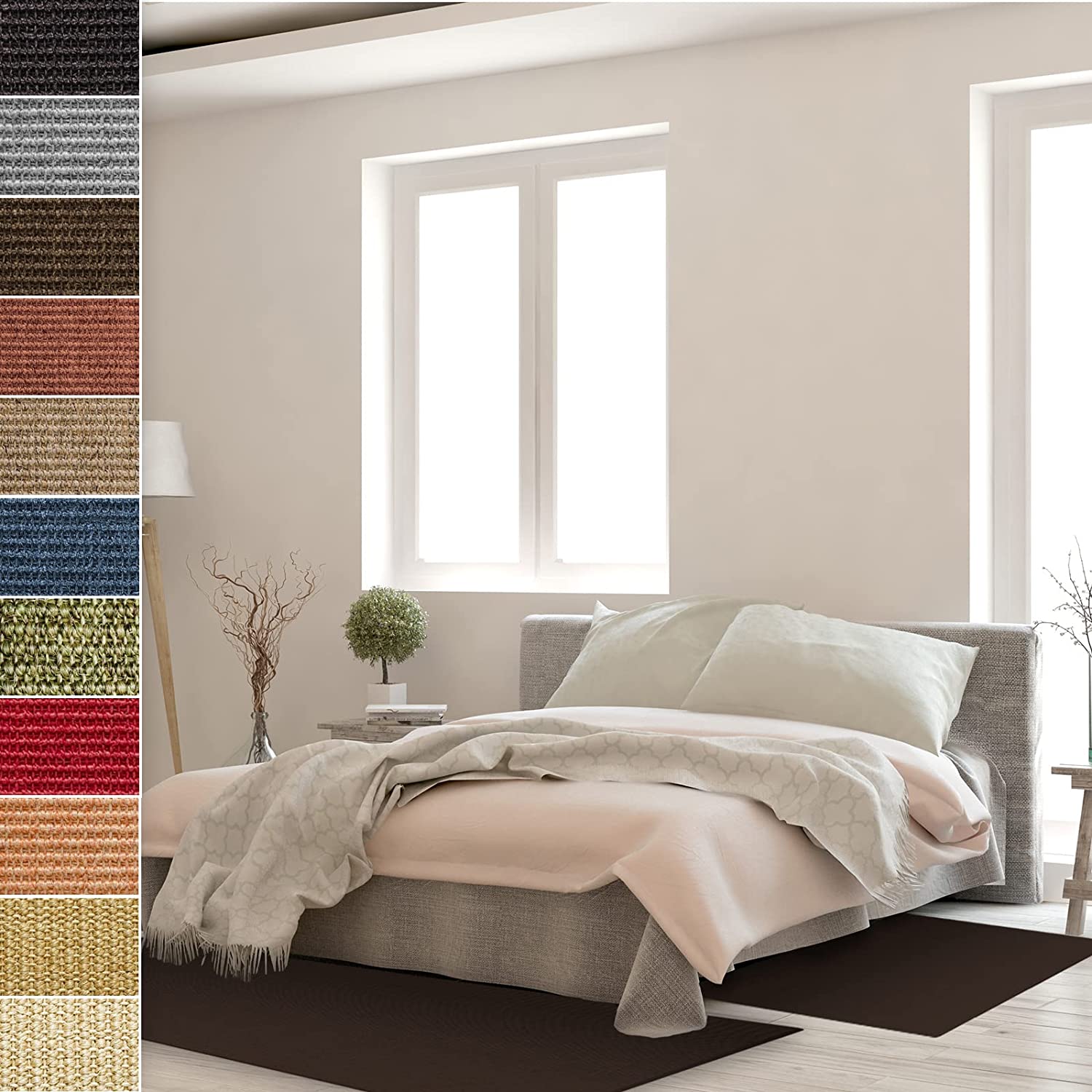 Sizalowe obramowanie łóżka Sylt 3-częściowe ciemnobrązowe 1 bieżnik: 80x300 cm + 2 mostki: 80x150 cm każdy