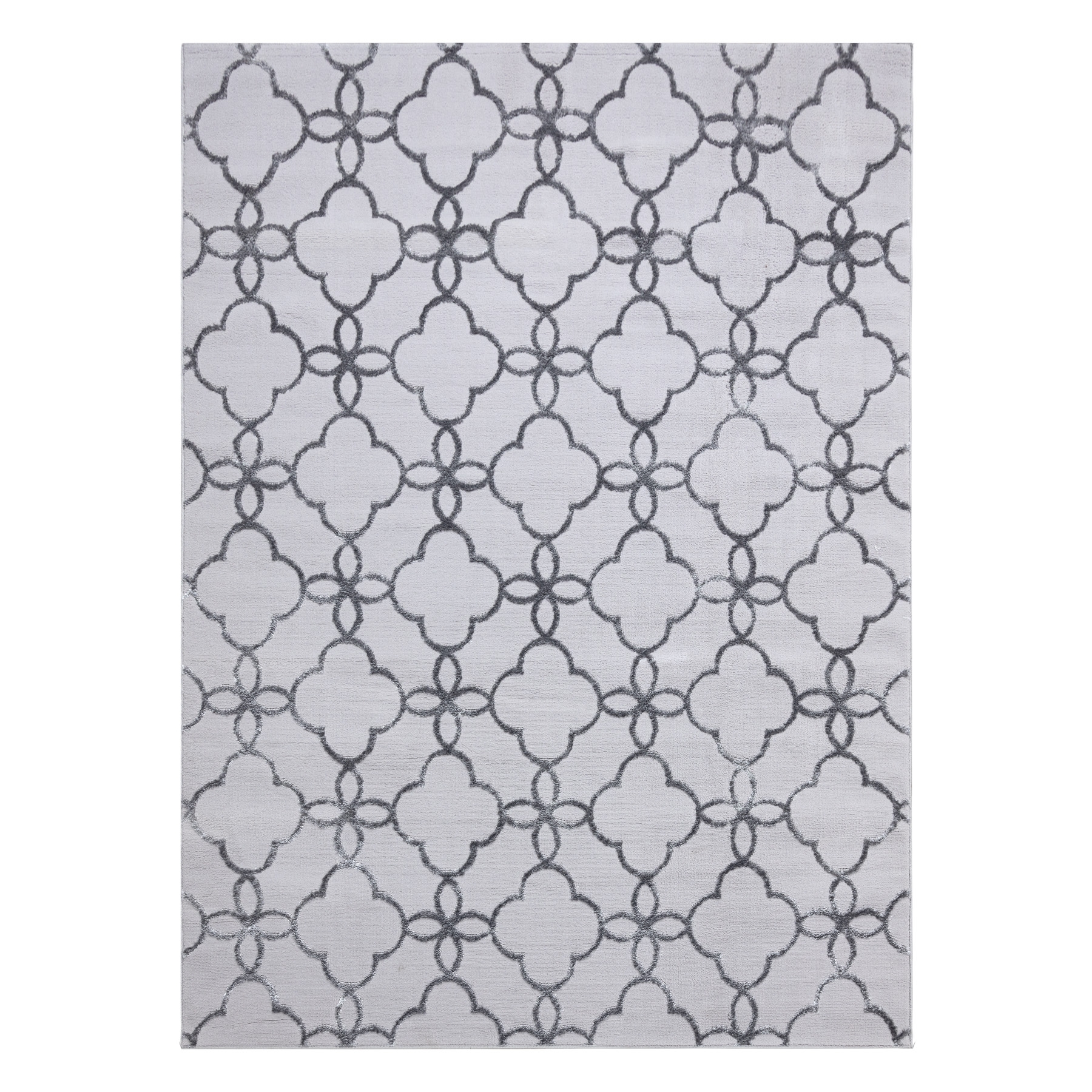 Dywan MEFE nowoczesny 8504 Koniczyna, kwiatki - Strukturalny, dwa poziomy runa ciemno szary 120x170 cm