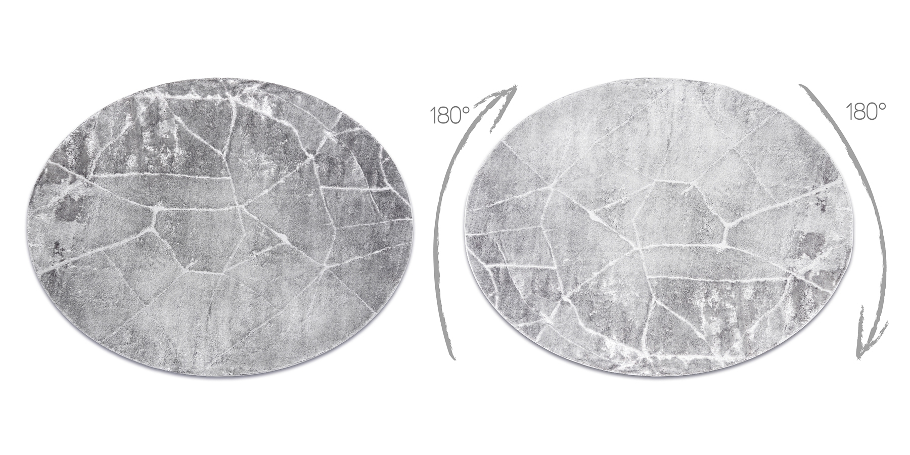 Dywan MEFE nowoczesny Koło 2783 Marmur - Strukturalny, dwa poziomy runa ciemno szary koło 120 cm