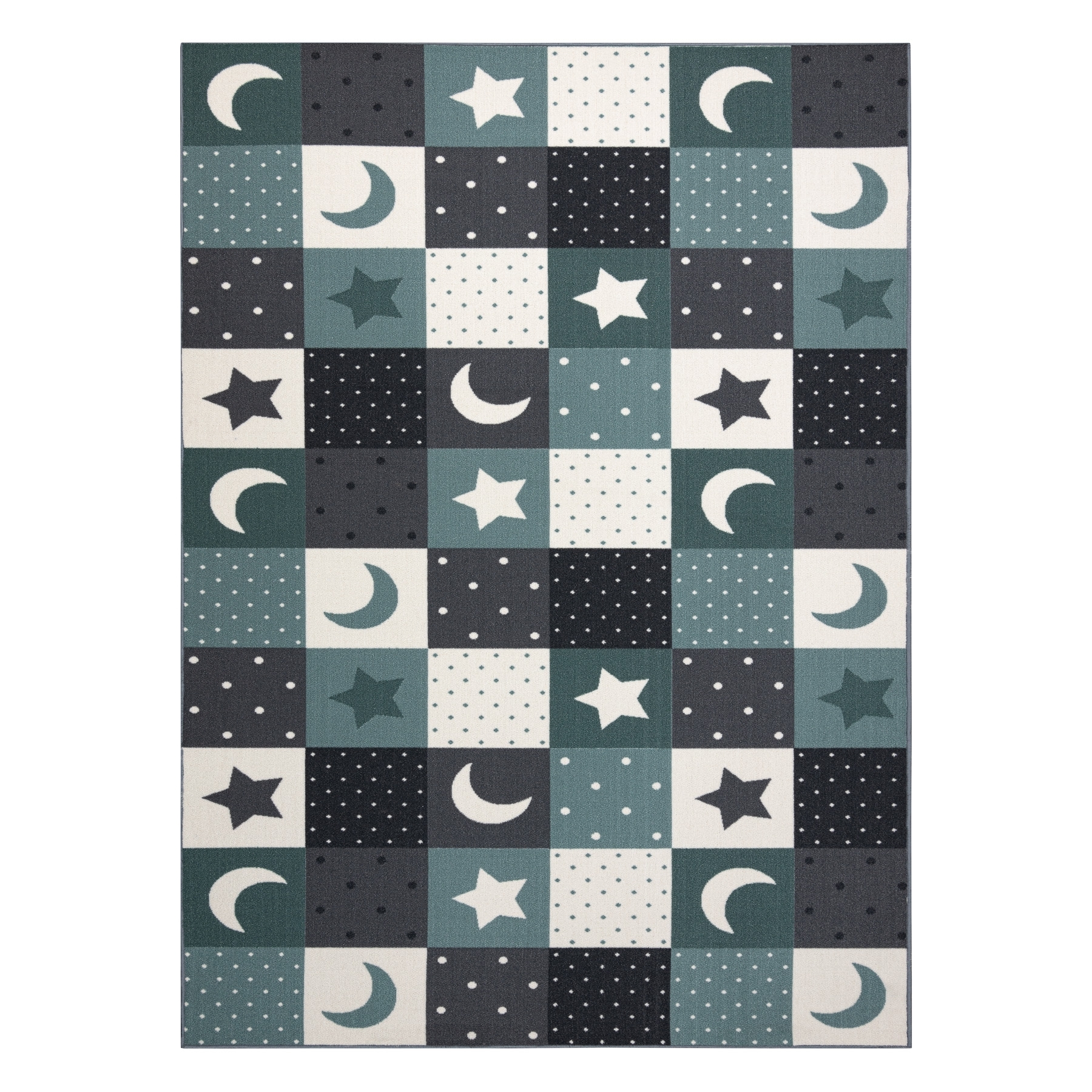 Dywan dla dzieci STARS gwiazdy, gwiazdki, dziecięca, turkus / szary niebieski 100x200 cm