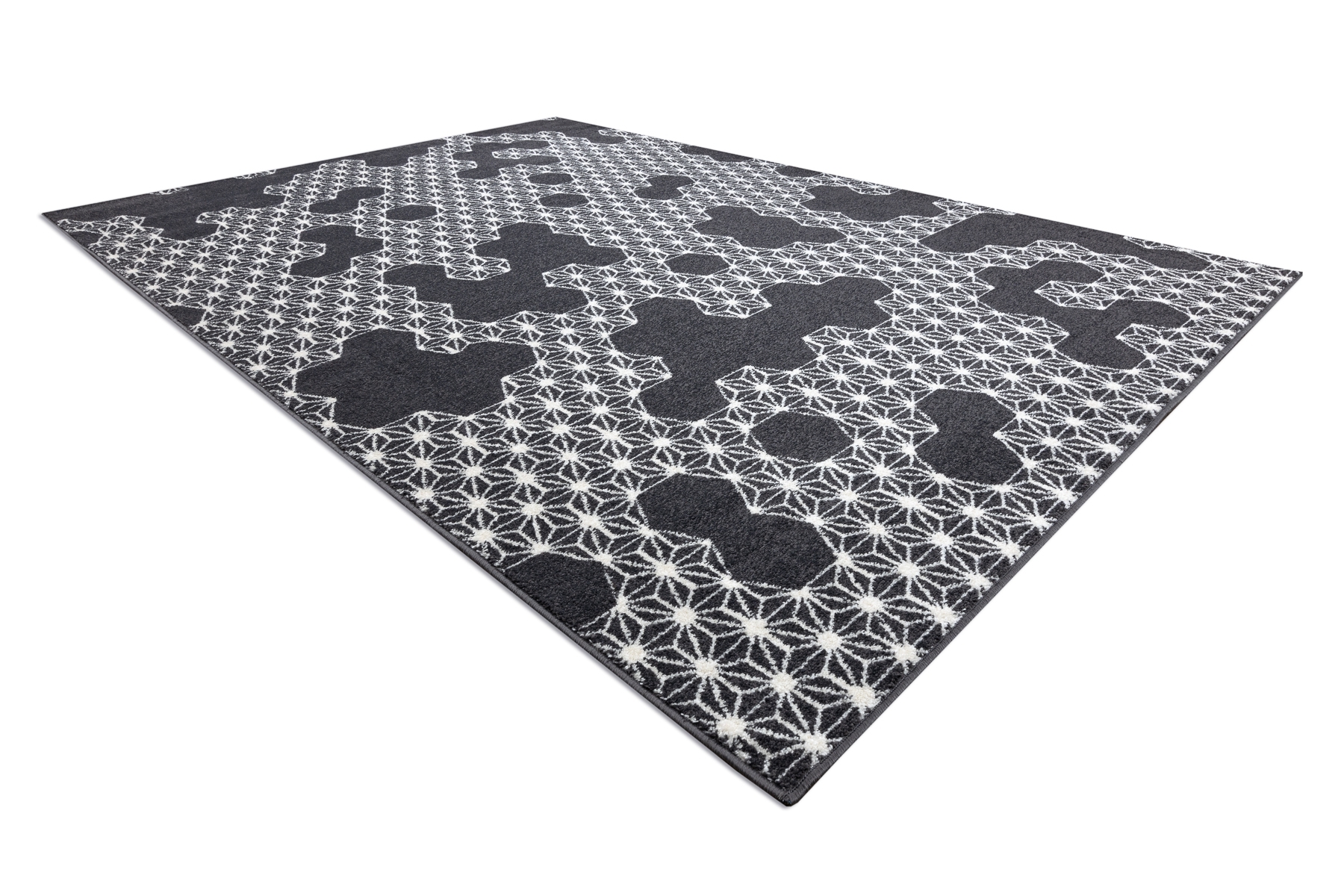 Dywan HEOS 78547 antracyt / krem HEKSAGON, PUZZLE szary 190x270 cm