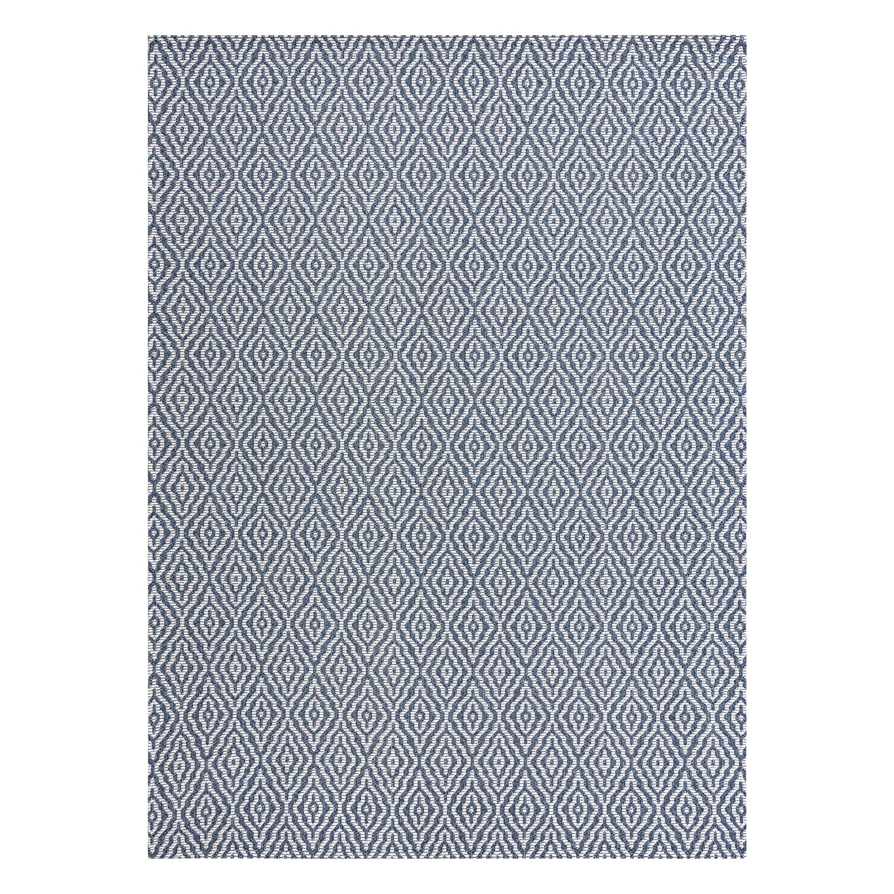 Dywan CASA Ekologiczny, EKO SIZAL Boho Romby 22084 granat / krem, z bawełny recyklingowanej niebieski 133x190 cm