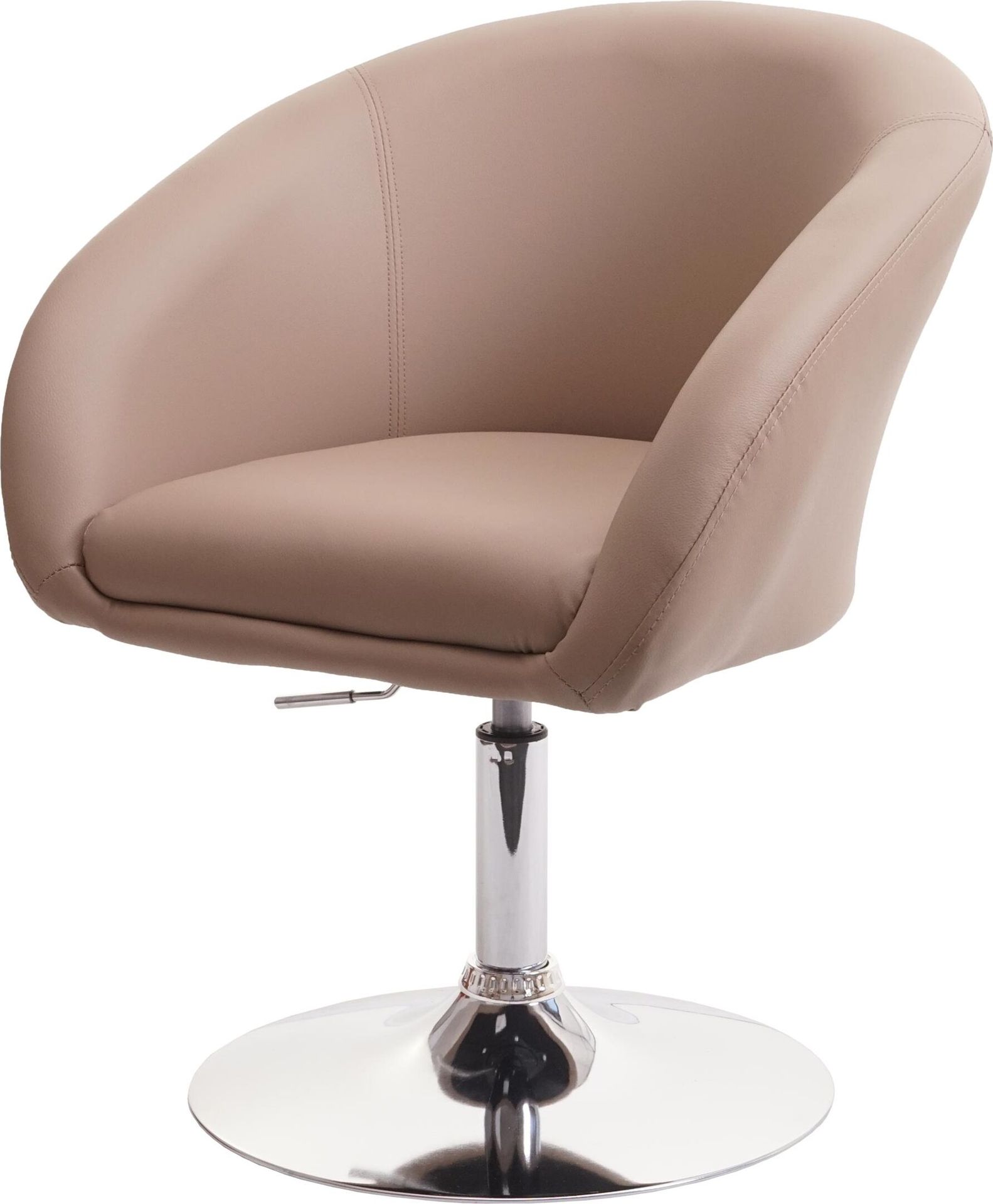 Krzesło do jadalni HWC-F19, krzesło kuchenne obrotowe krzesło do salonu, obrotowe z regulacją wysokości ~ imitacja skóry taupe