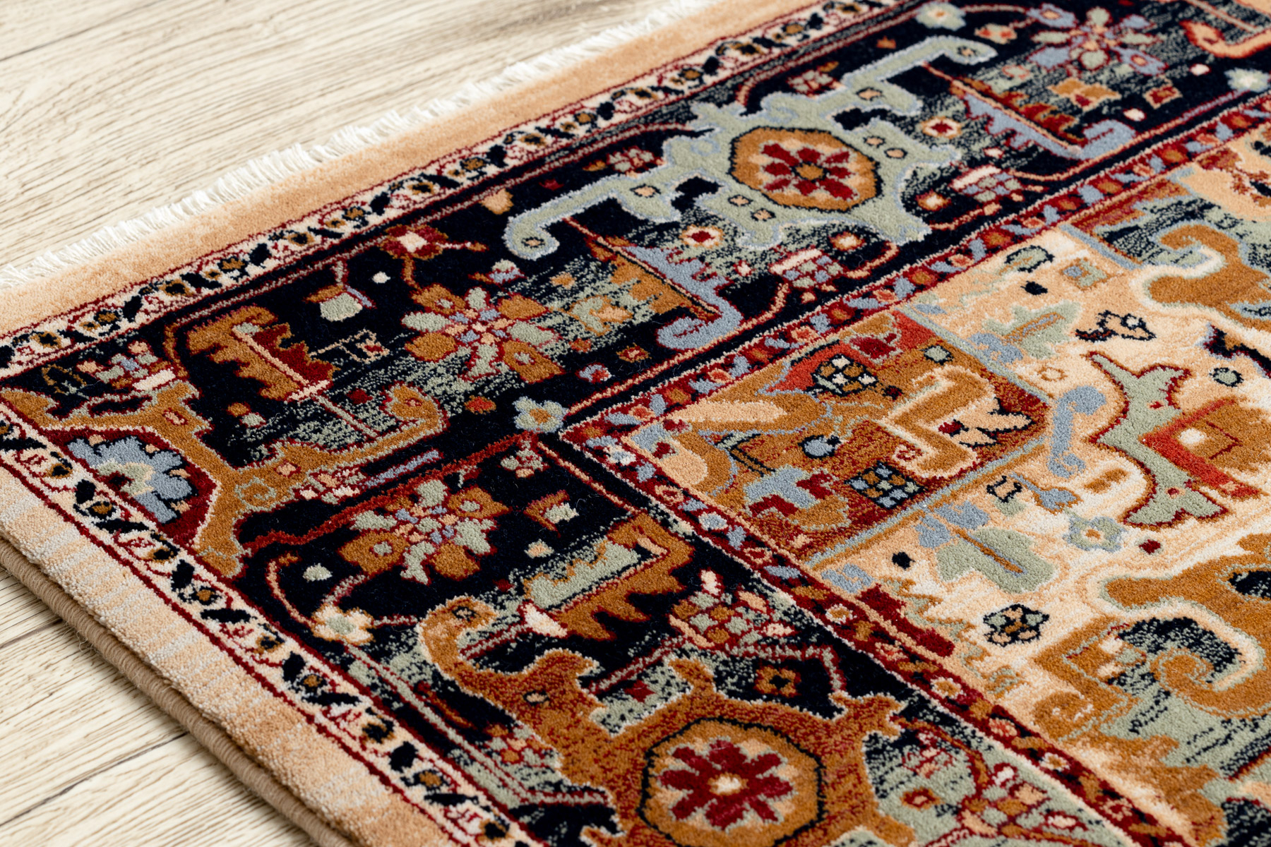 Dywan KESHAN Frędzle, Ornament orientalny 2886/53555 beż / bordo wielokolorowy 80x145 cm