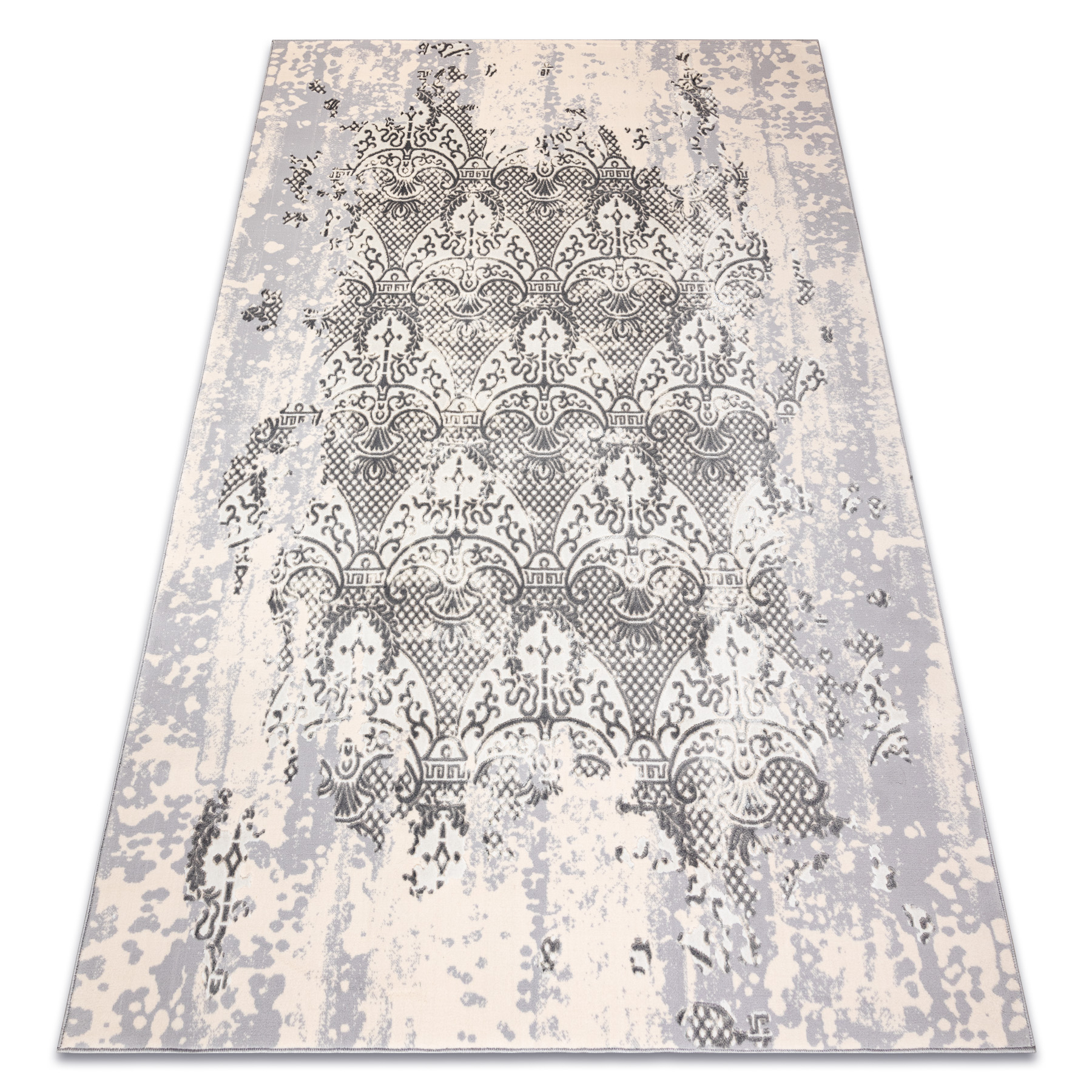 Dywan CORE W3824 Ornament Vintage - Strukturalny, dwa poziomy runa, krem / szary 120x170 cm