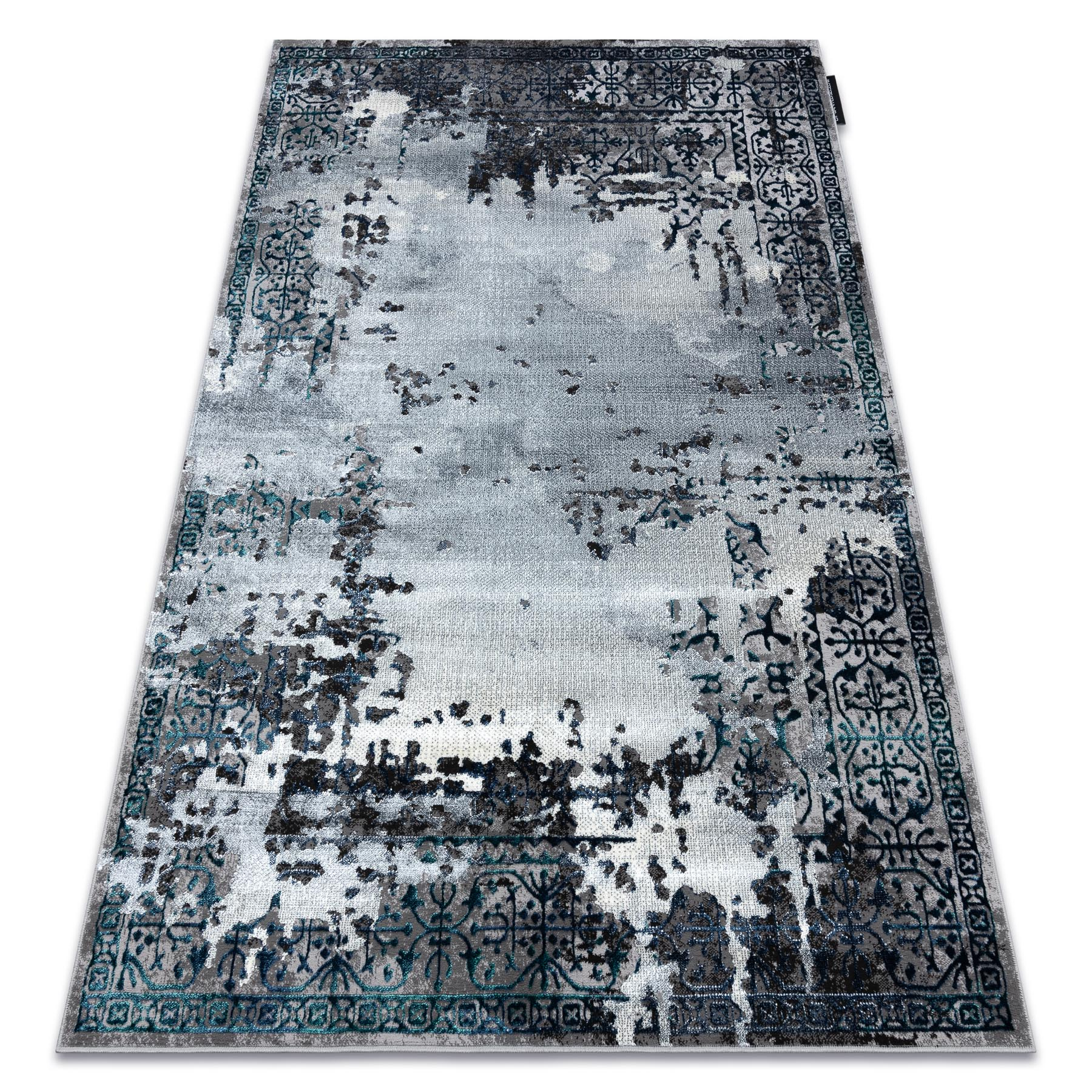 Dywan DE LUXE nowoczesny 2078 Ornament vintage przecierany - Strukturalny szary 240x340 cm